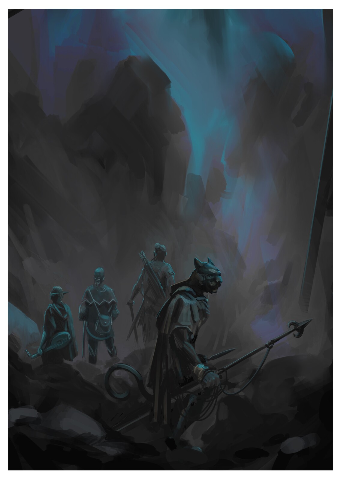 Closer in on the four adventurers…