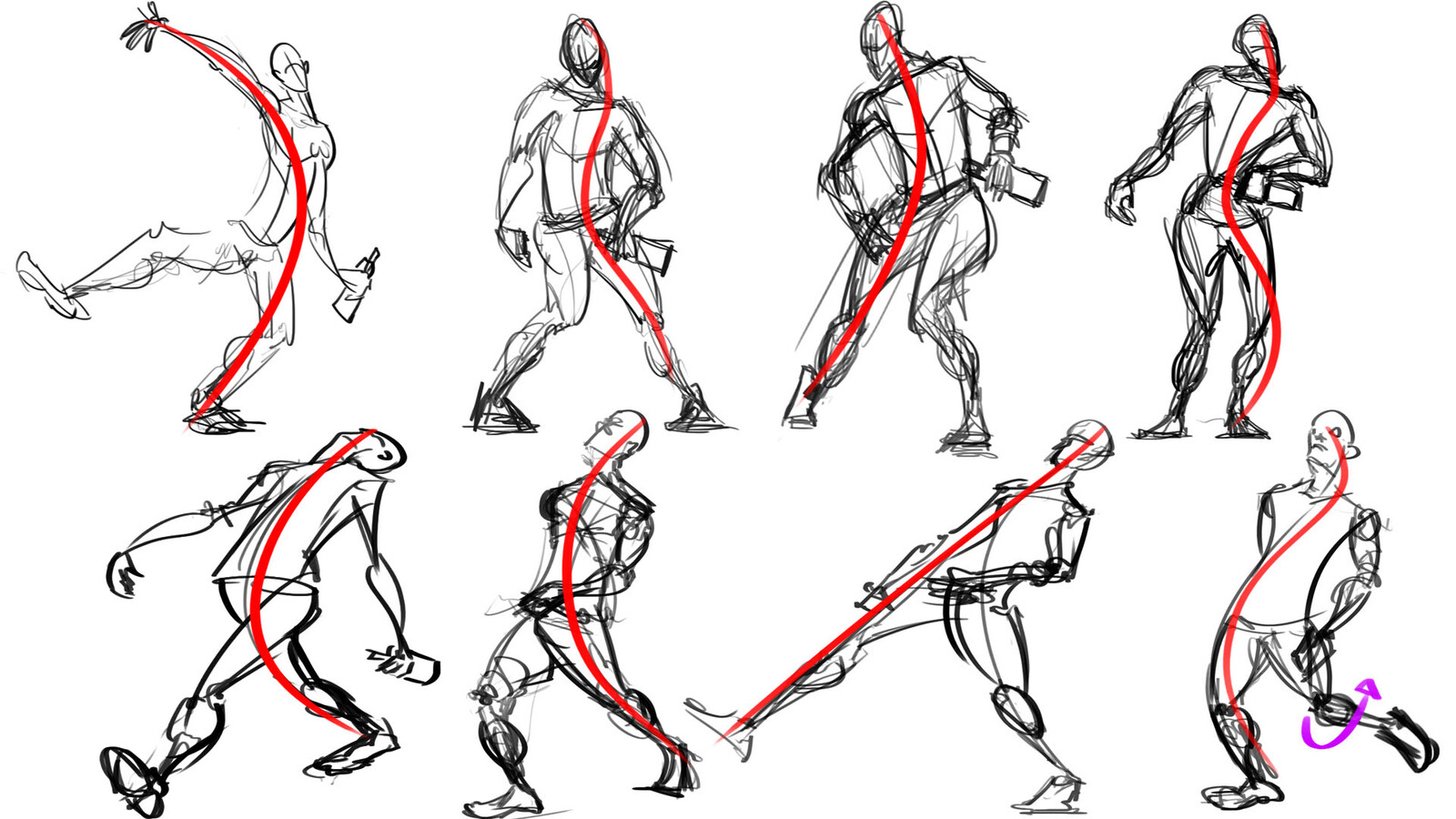 Line of action in mind to help amplify the drunken emotion. 