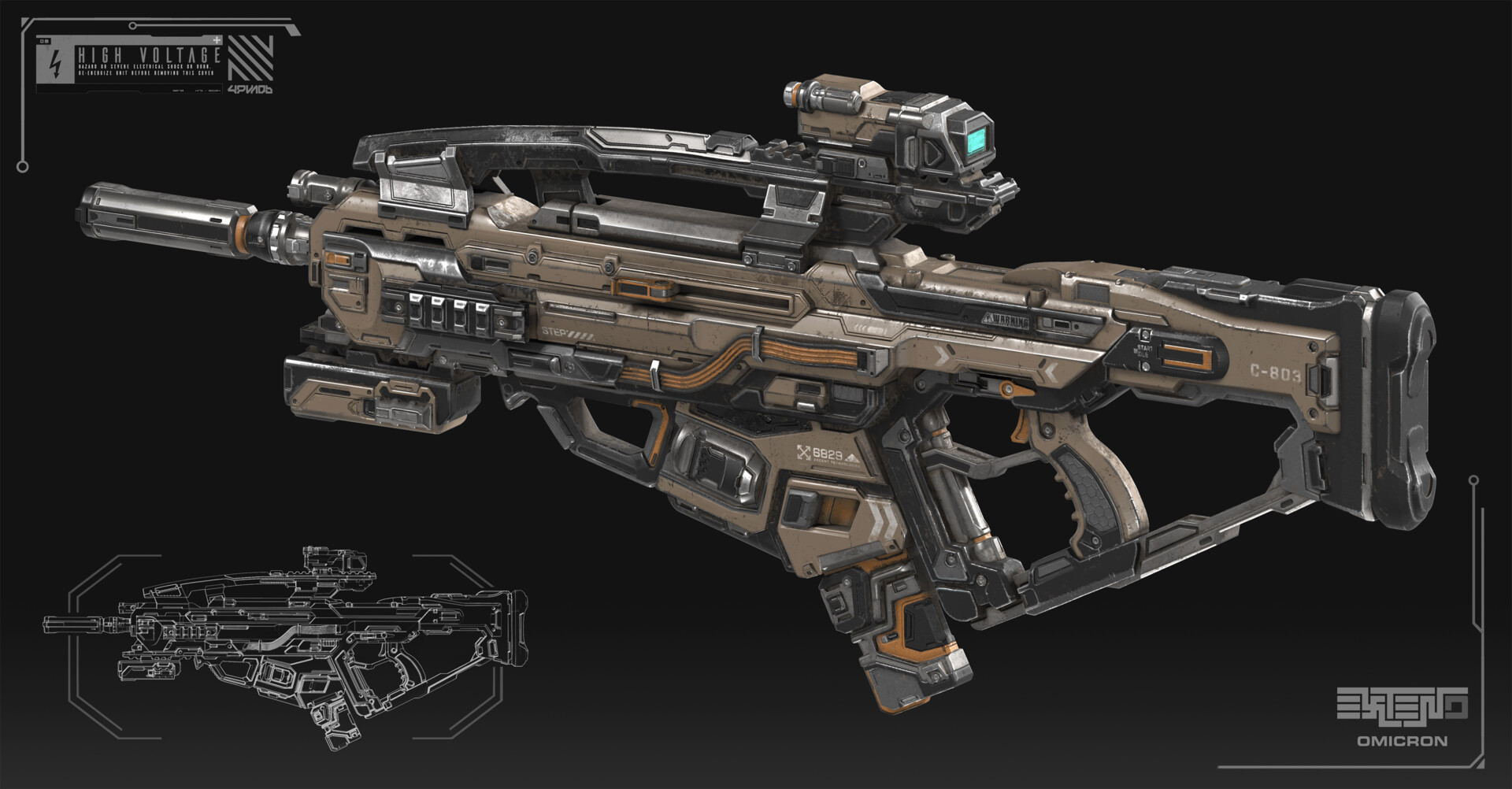 ArtStation - Near future assault rifle concept
