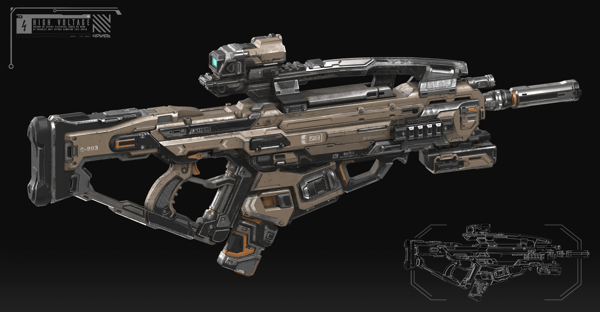 ArtStation - Near future assault rifle concept