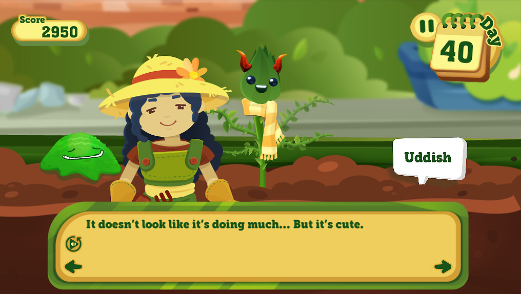 a new best friend,the budding plant Mossie.
