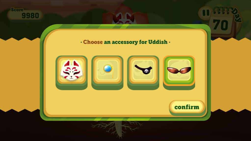 the last row of accesory selection.