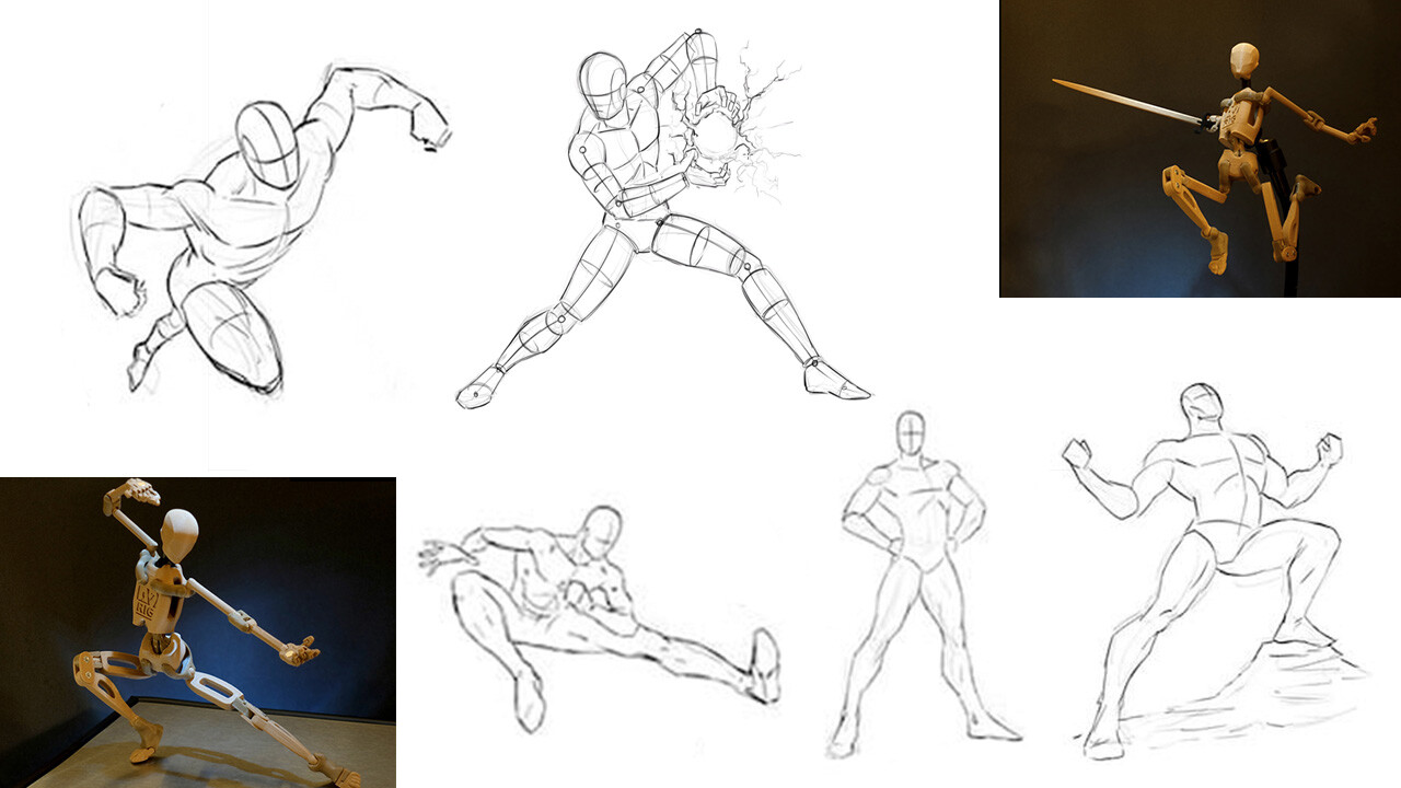 Modern Superheroes: Pose Set 1 3D Figure Assets sixus1