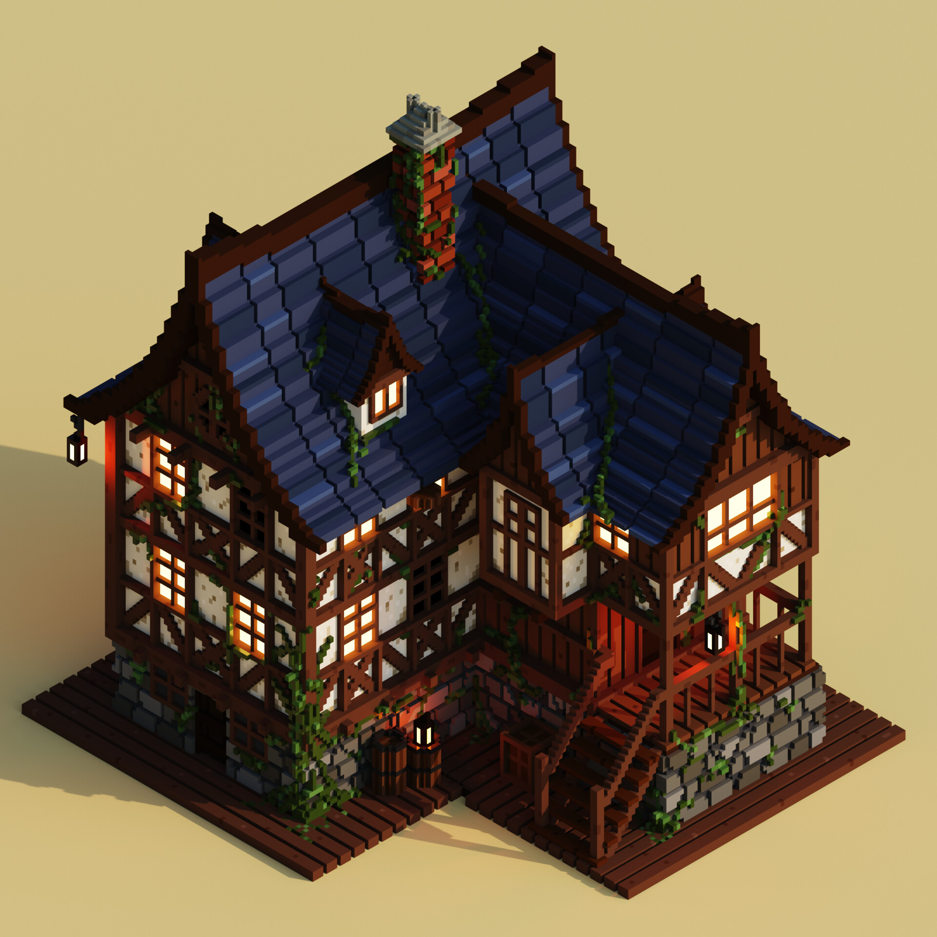 ArtStation Medieval Voxel House