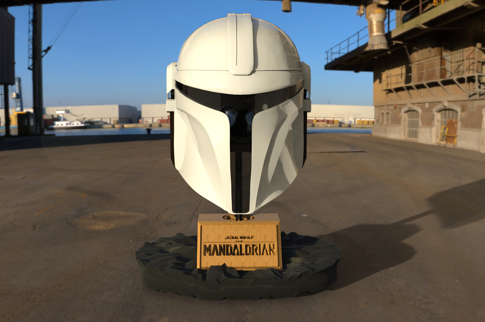 ArtStation White Mandalorian Helmet