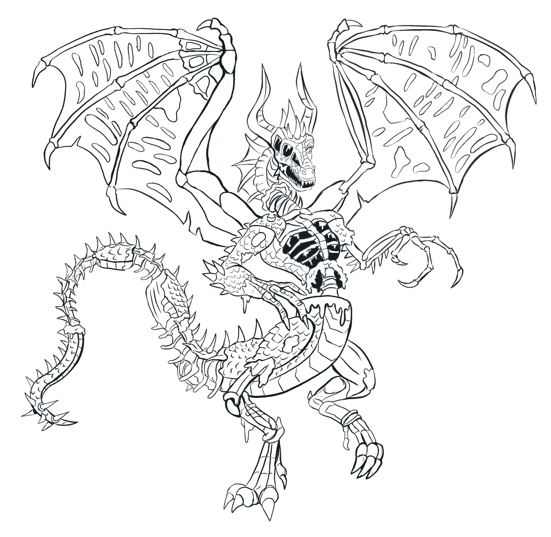 Scary Dragons Coloring Pages