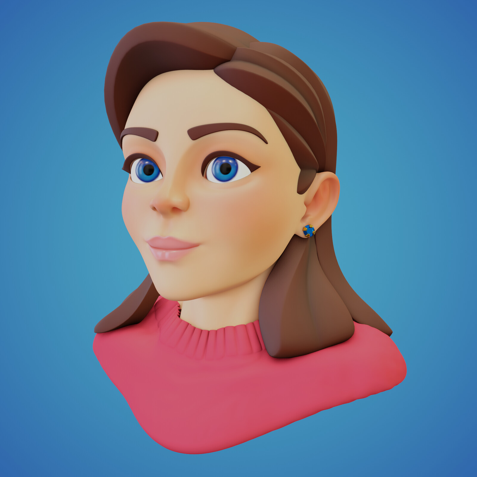 Stylized Lady Rendered in Eevee