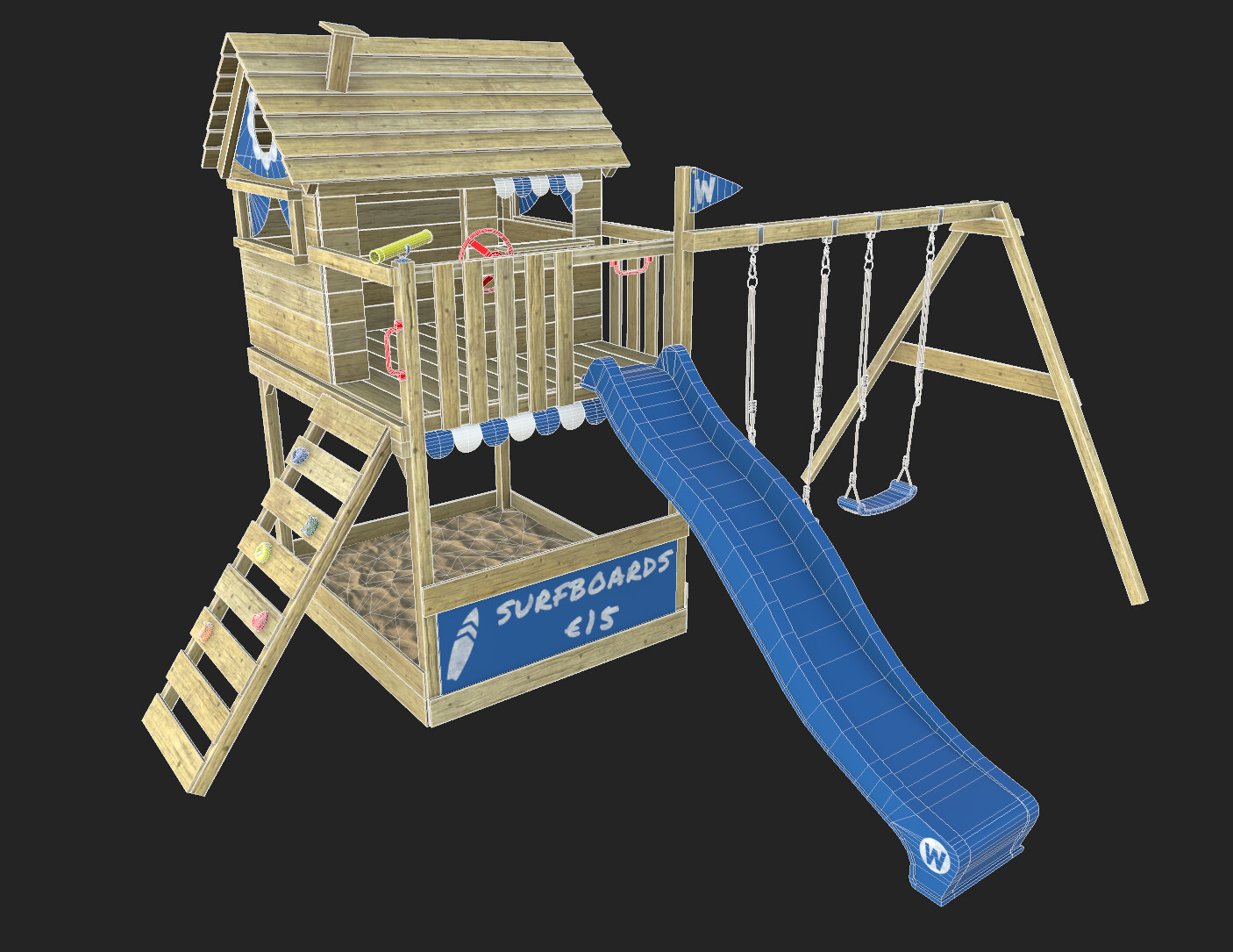 Wickey Smart Coast Climbing Frame Wickey Wooden Climbing Frame