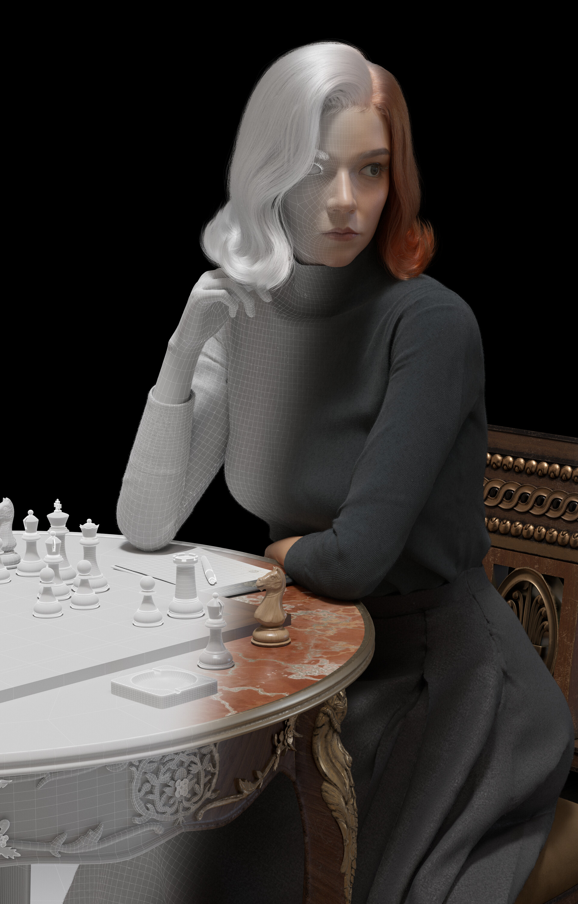 ArtStation - Beth Harmon (The Queen's Gambit)