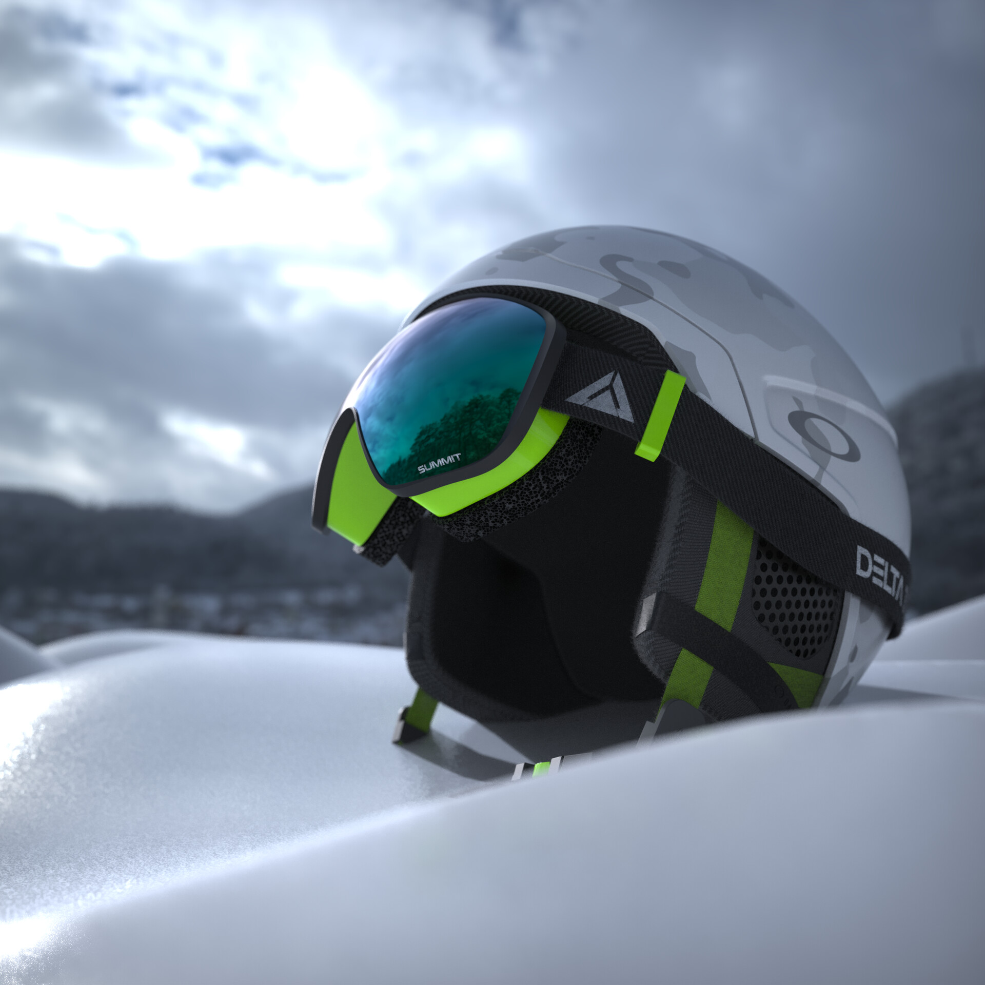 ArtStation Snowboarding Helmet with Goggles