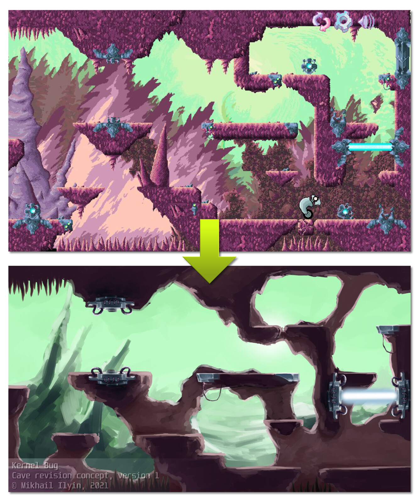 Kernel Bug Cave Revision Concept V1 Comparison