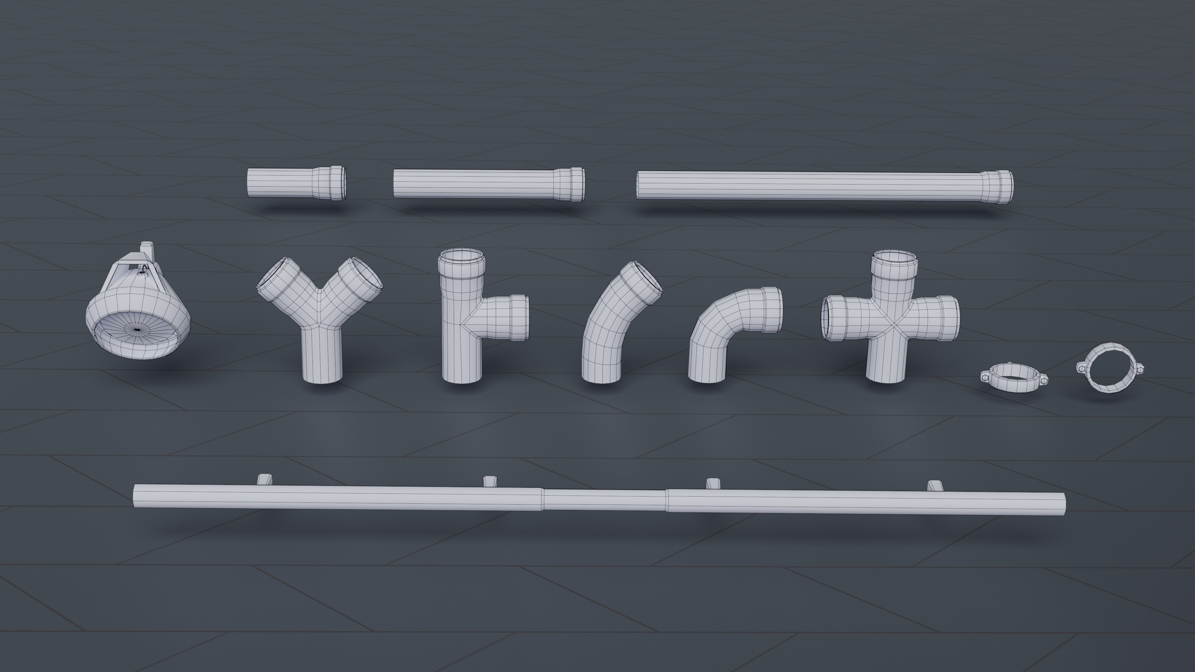 Modular Pipes with Wireframe