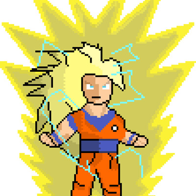 ArtStation - Super Sayian 2 Goku Pixel Art