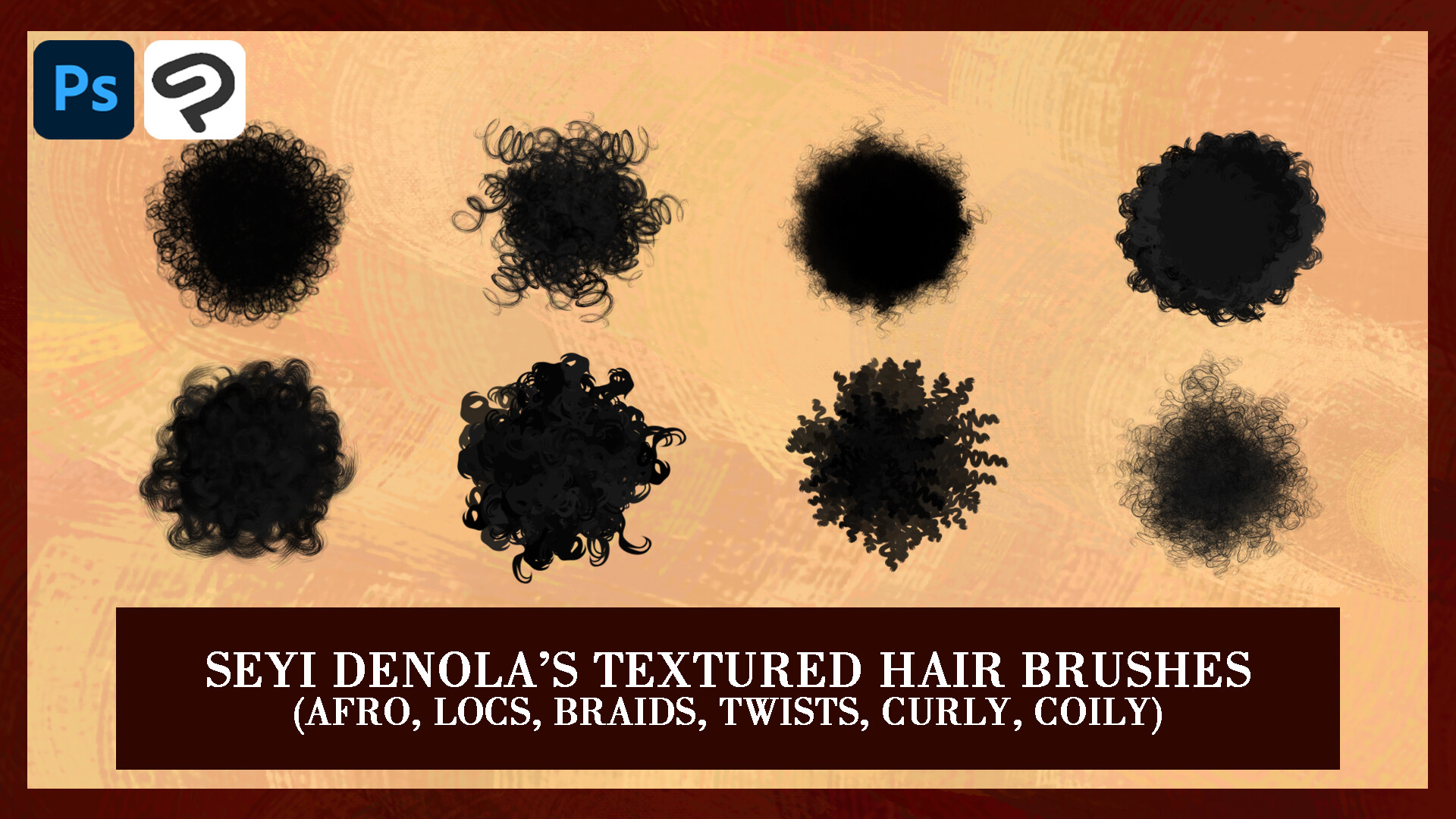 ArtStation - textured hair brush packs for csp and photoshop