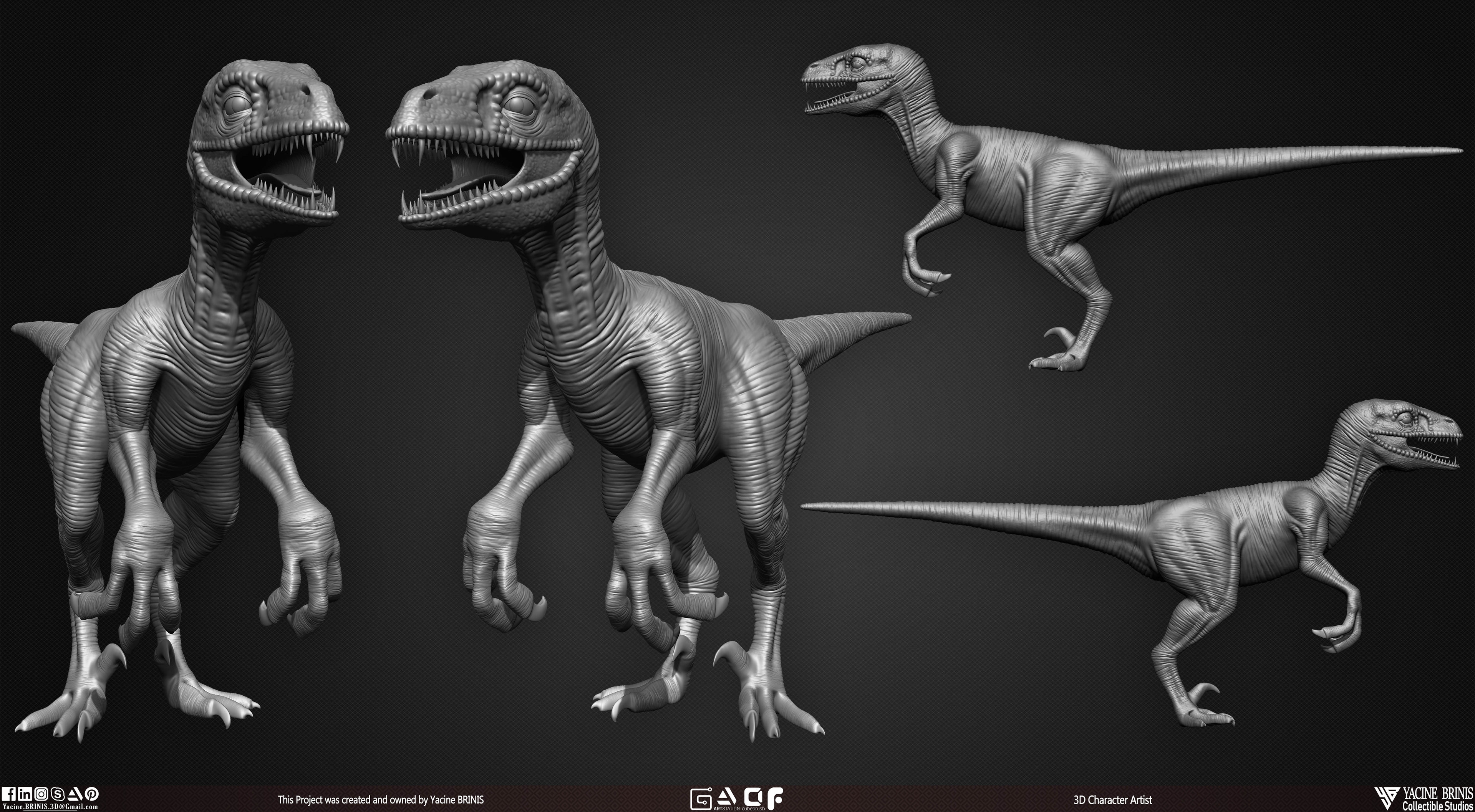 Dinosaur Reptile 3D Model sculpted by Yacine BRINIS 002