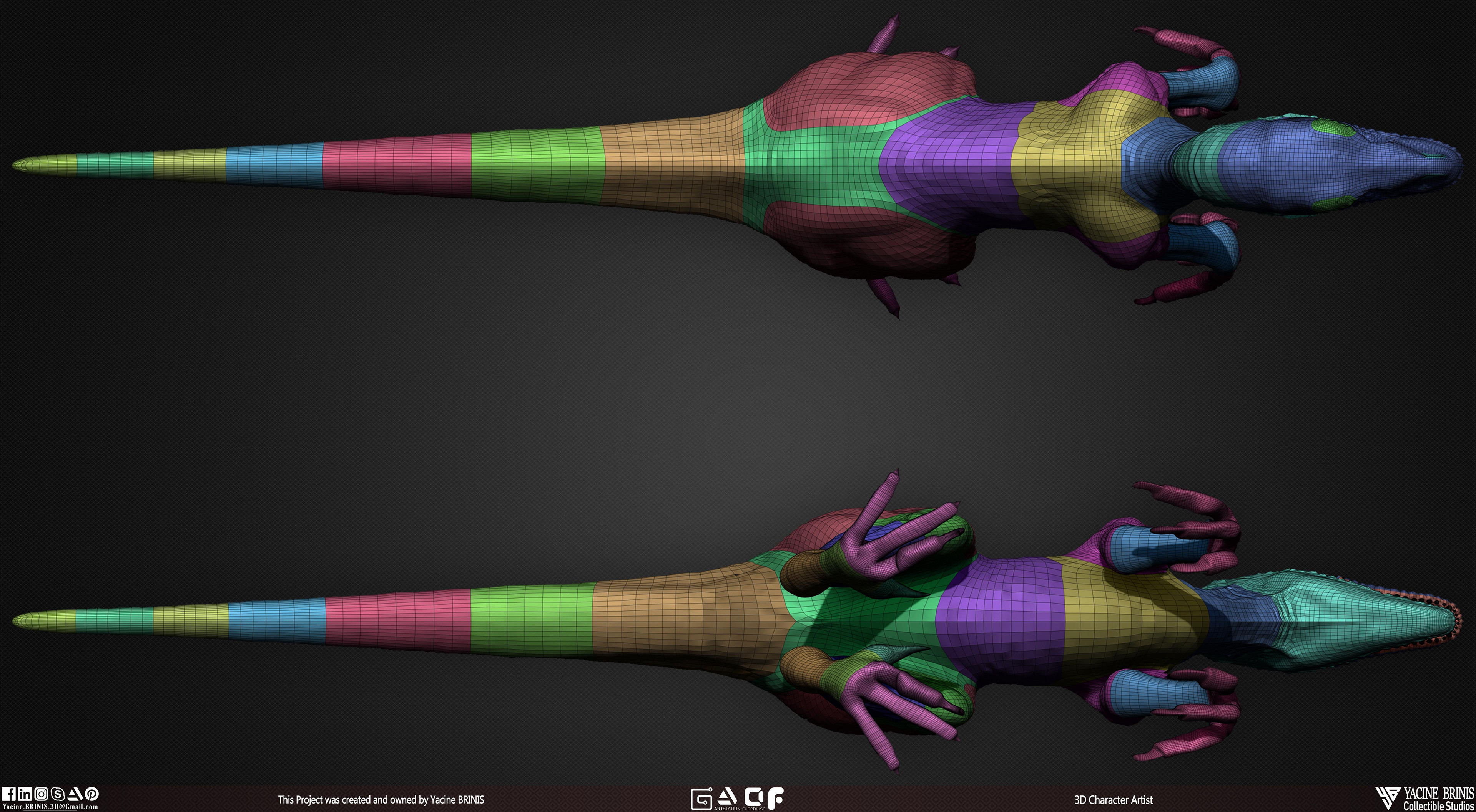 Dinosaur Reptile 3D Model sculpted by Yacine BRINIS 008