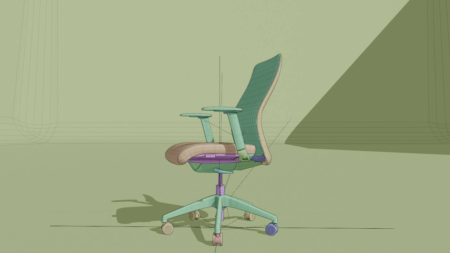 Office Chair Animation wireframe