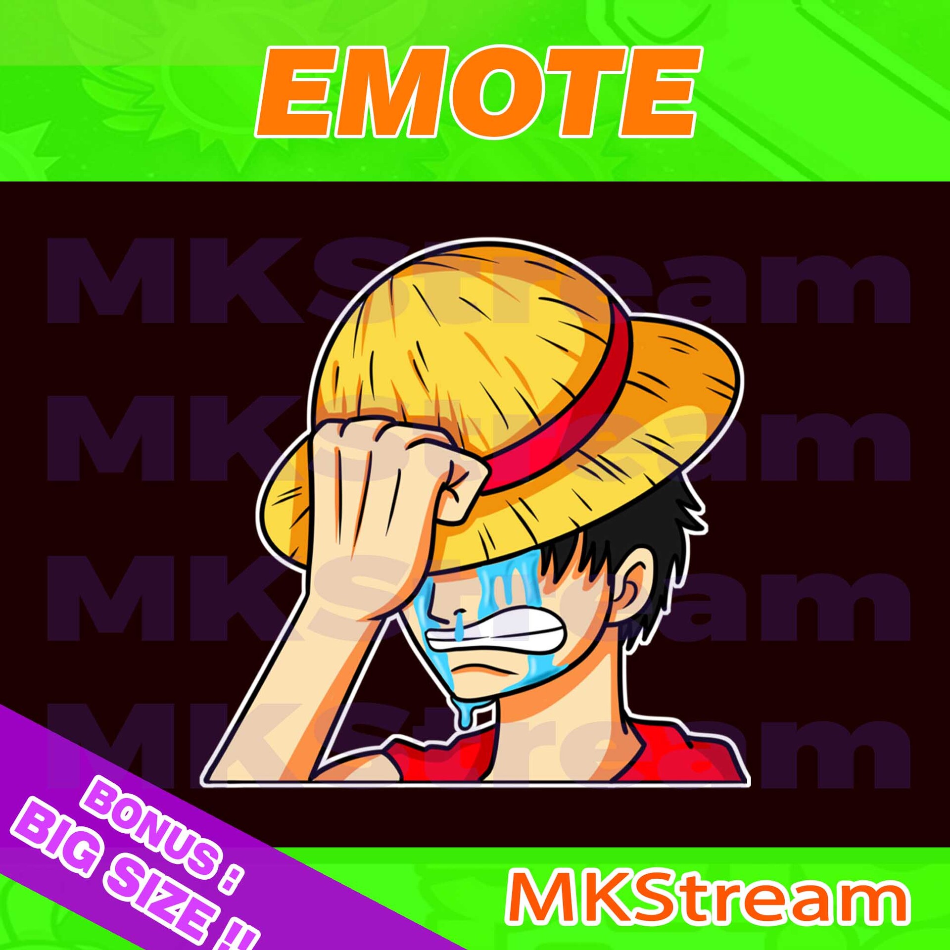 ArtStation Twitch emotes luffy cry sad