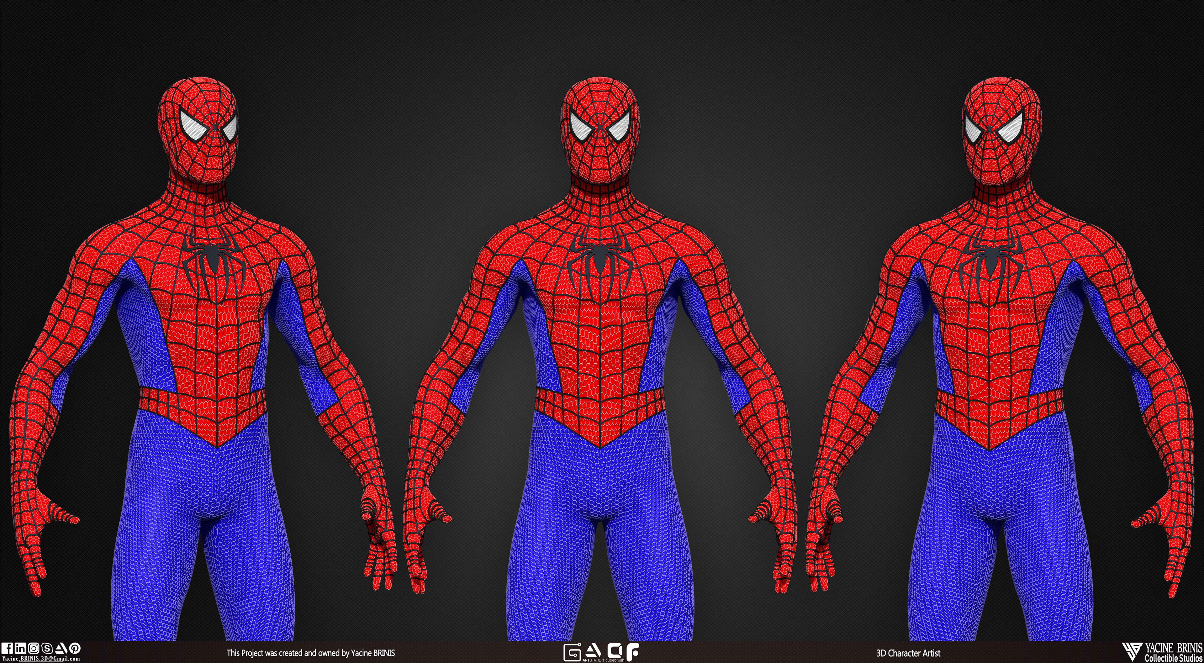 Spiderman Basemesh 3D Model sculpted by Yacine BRINIS 007