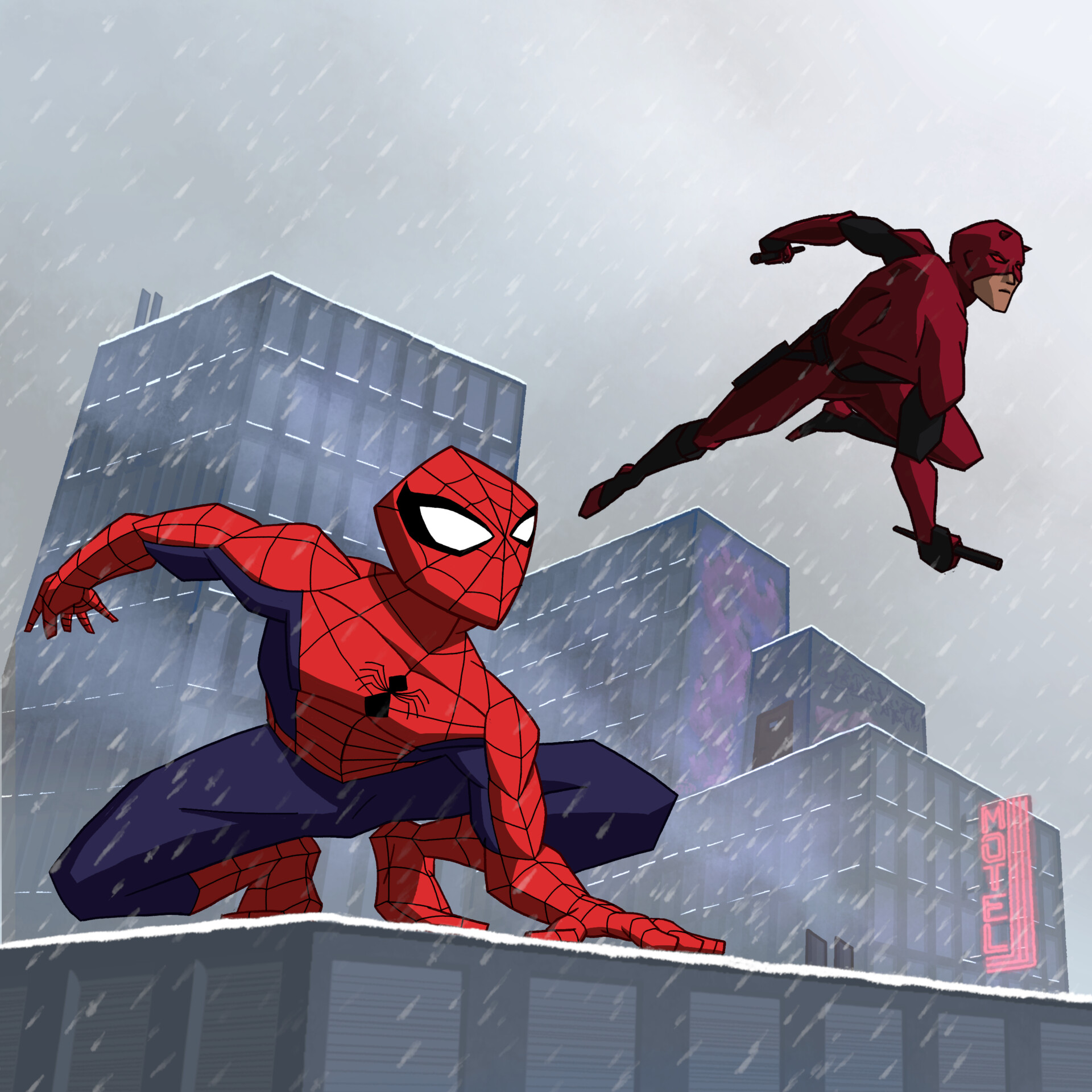 ArtStation - Spider-Man + Daredevil - Animation Still Concept