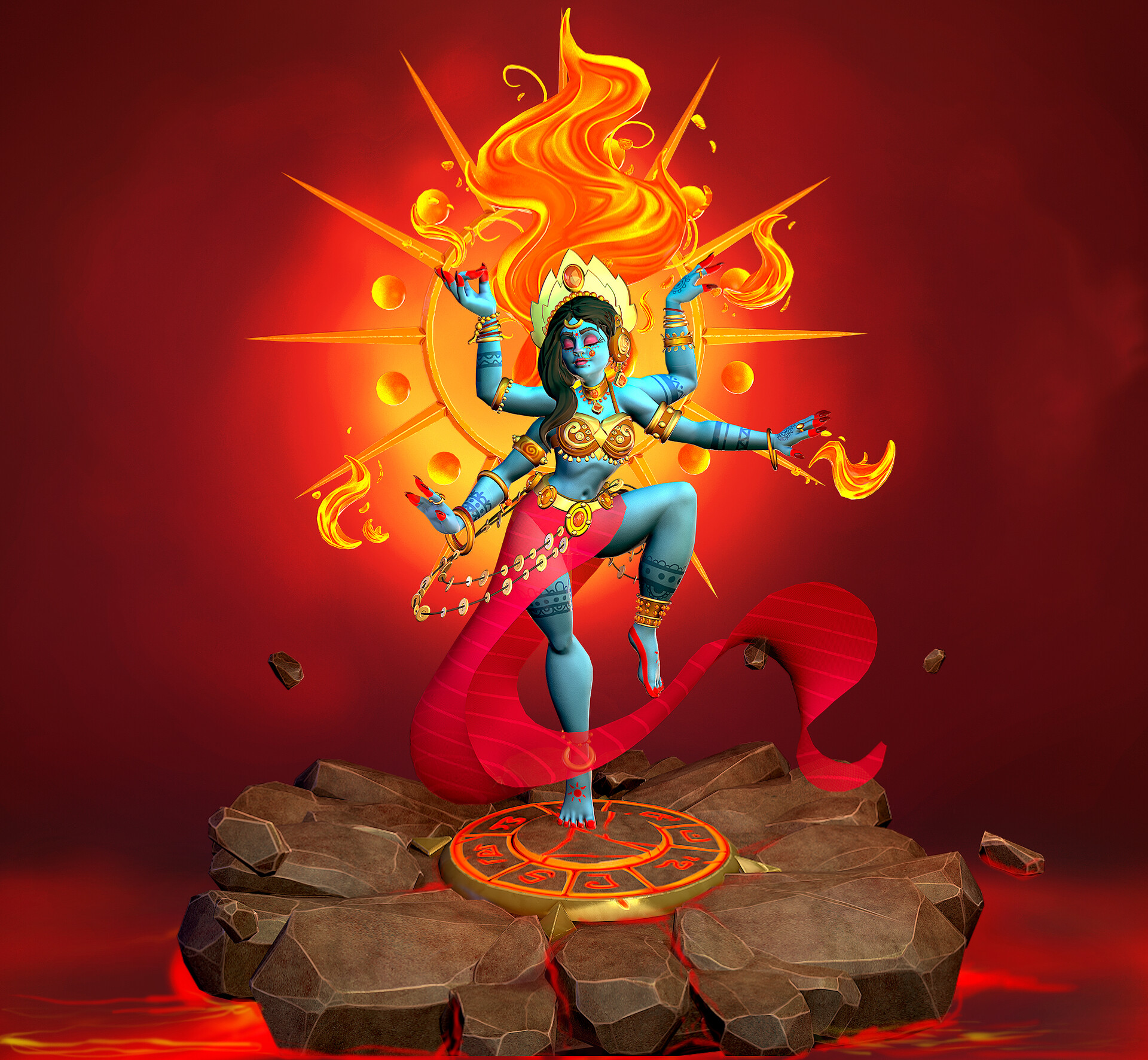 ArtStation - Maa Kali in Dancing pose.