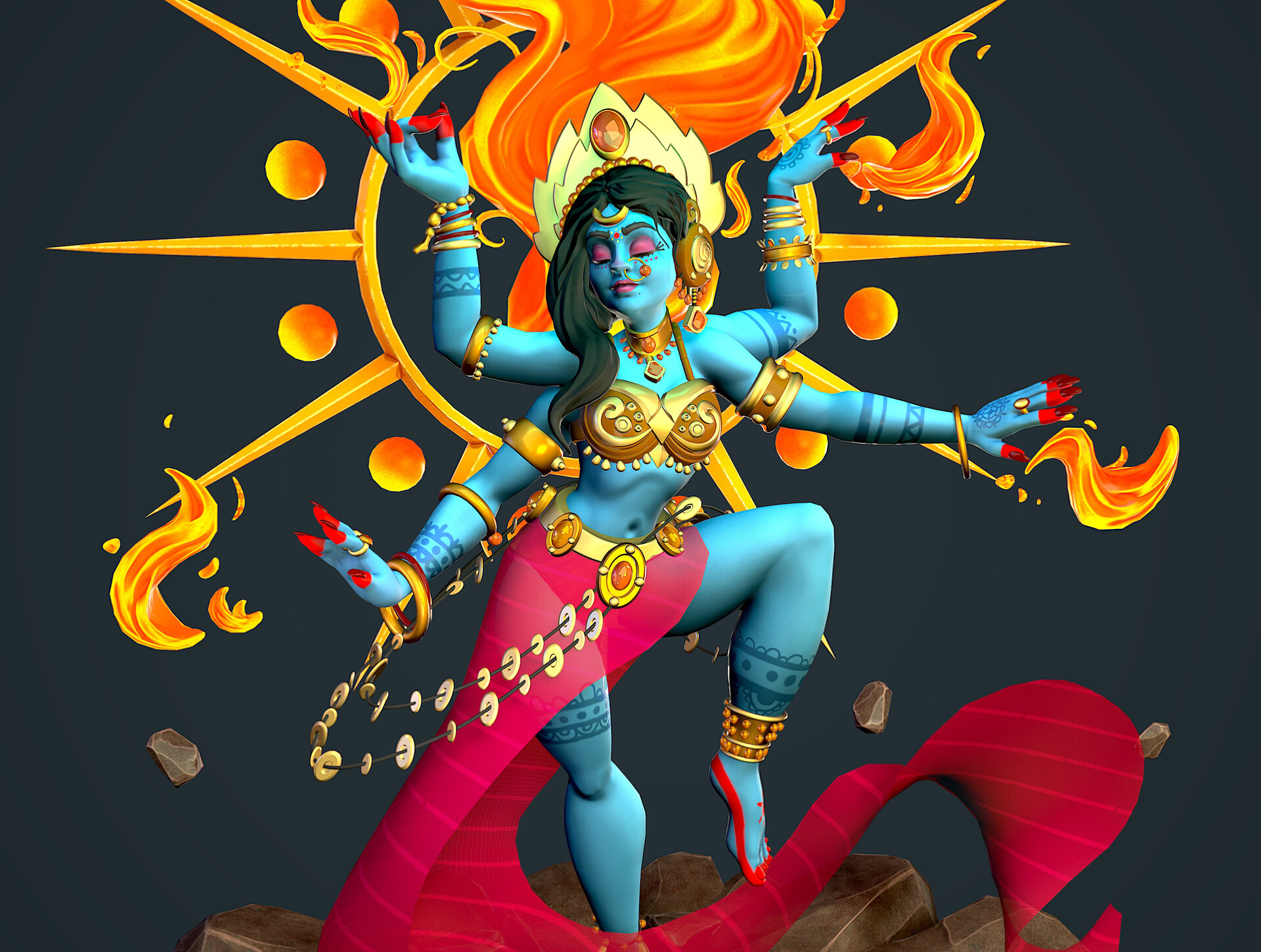 ArtStation - Maa Kali in Dancing pose.