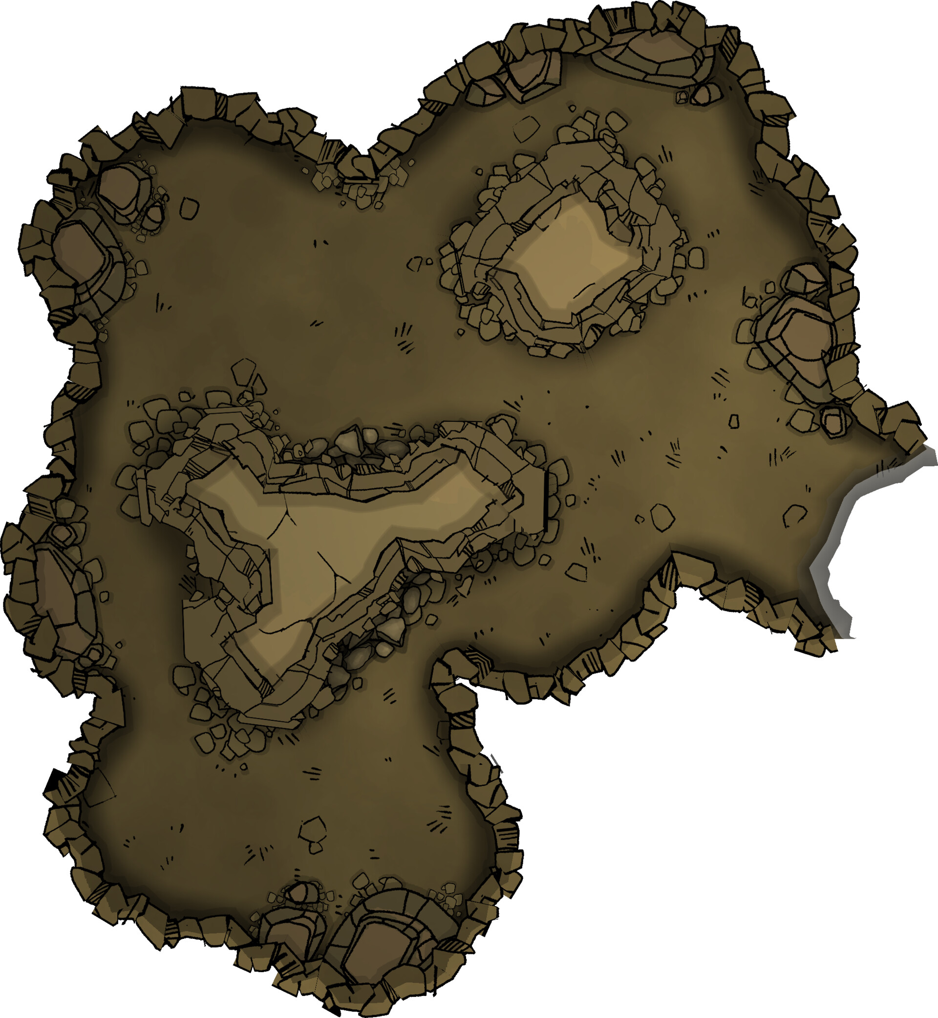 D D Small Cave Map Artstation - Forest Ravine Map & Modular Cave Asset - [80 X 100]