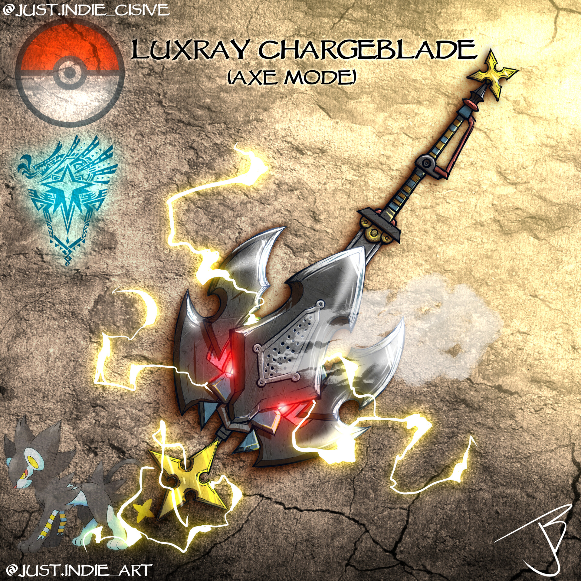 ArtStation Monster Hunter Weapon Concept Luxray Chargeblade