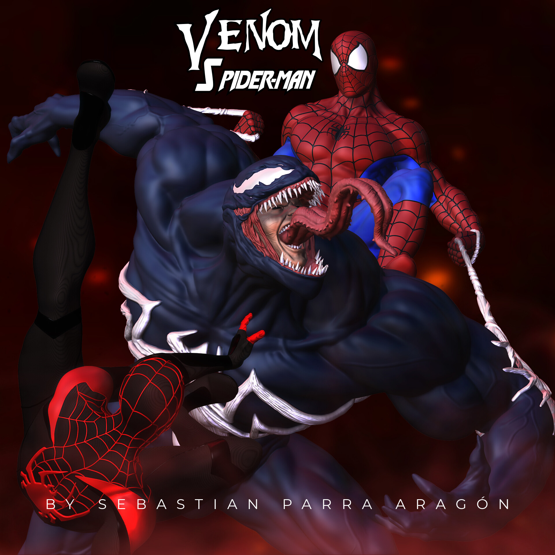 ArtStation - venom VS spiderman