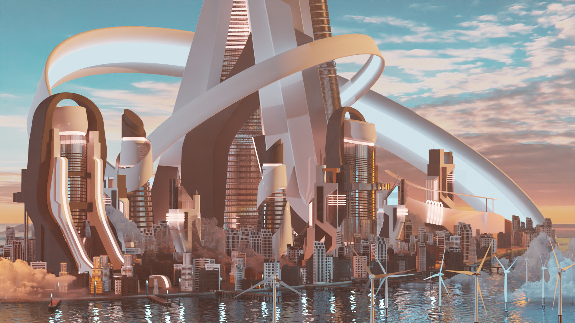 future cityscape drawing