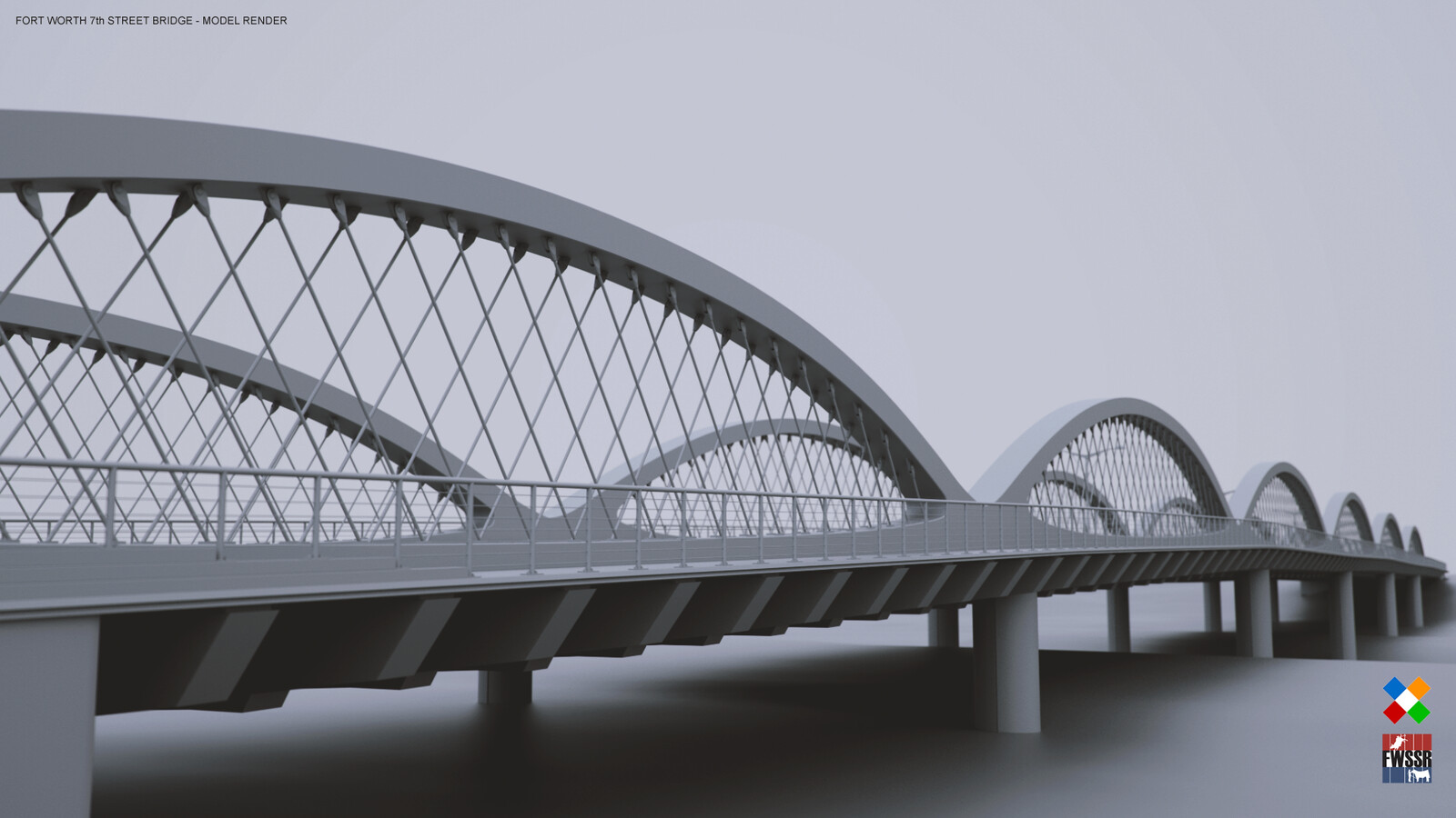 Fort Worth 7th Street Bridge Model Render