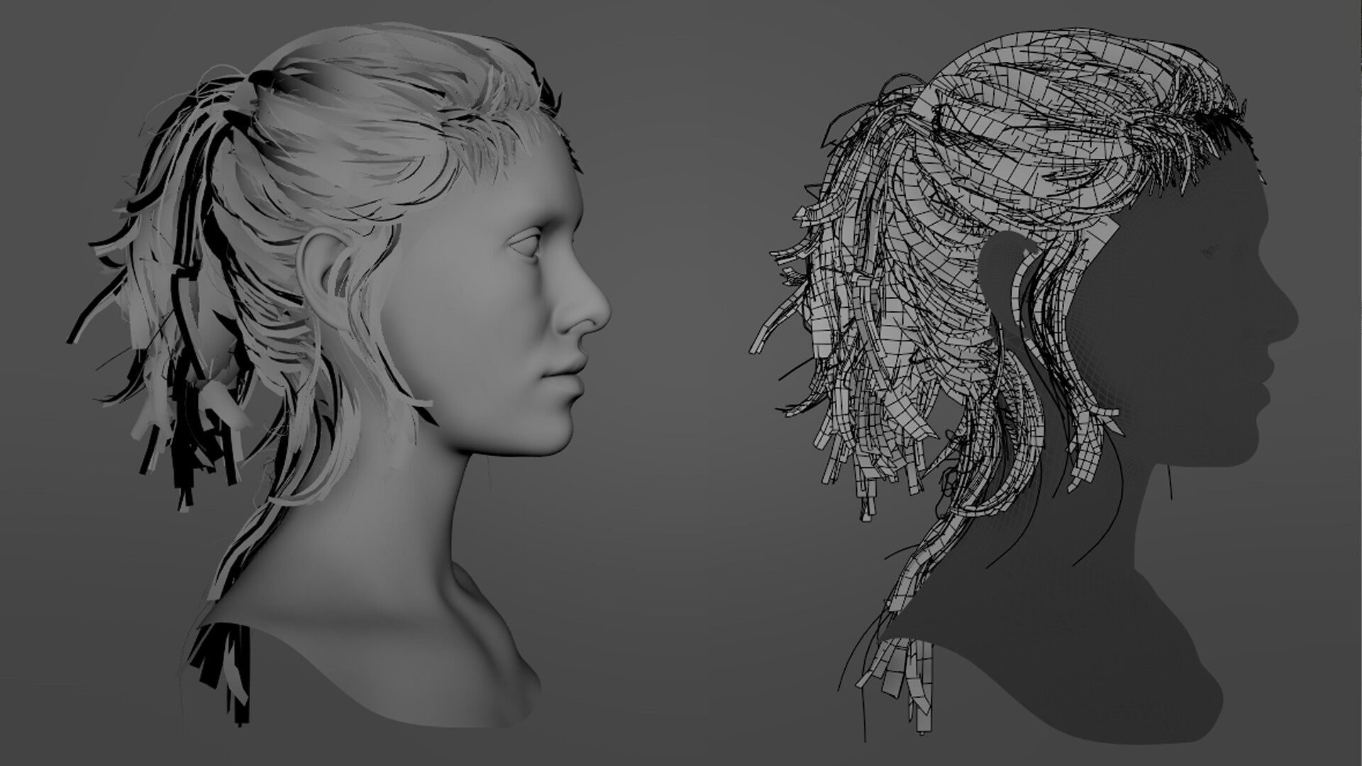 TriGon Art Real Time Hair Ponytail