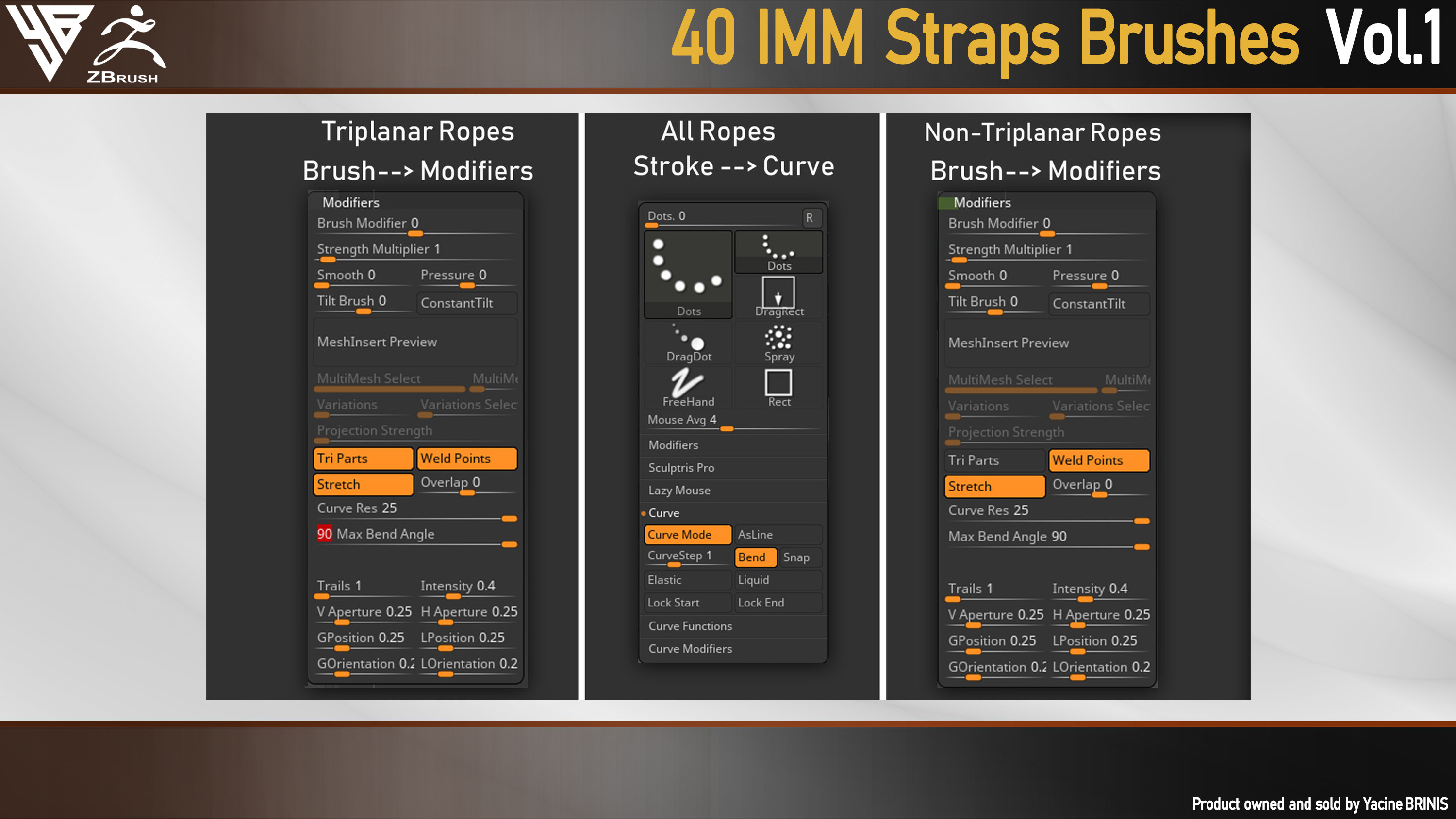 40 IMM straps brushes for ZBrush By Yacine BRINIS 007