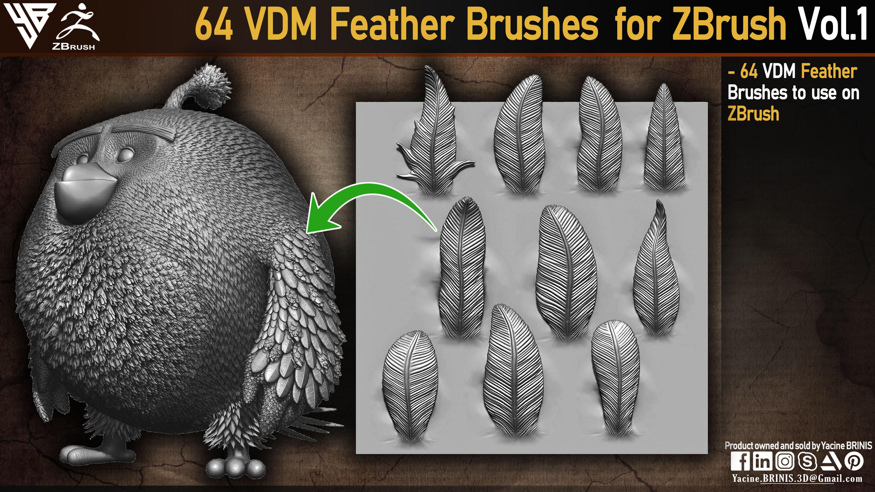 IMM Feather Brush (VDM) For ZBrush-Yacine BRINIS 001