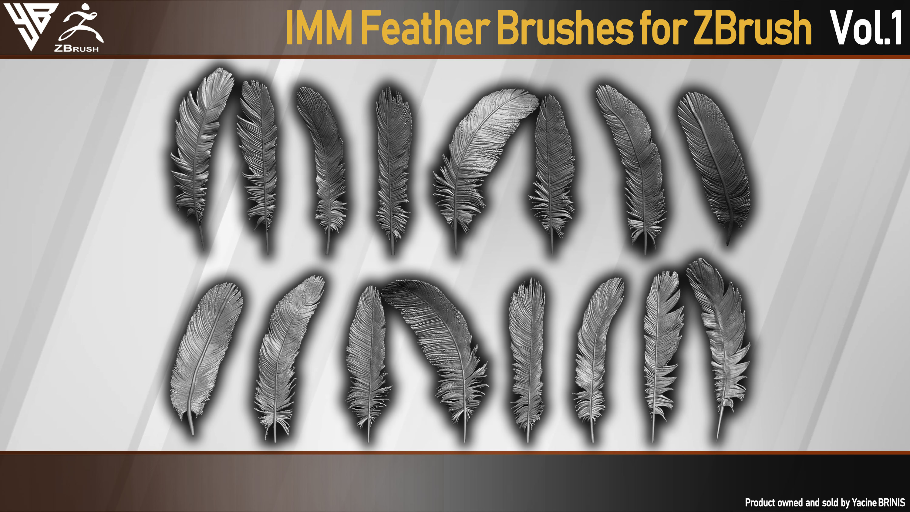 IMM Feather Brushes for ZBrush By Yacine BRINIS Set 002