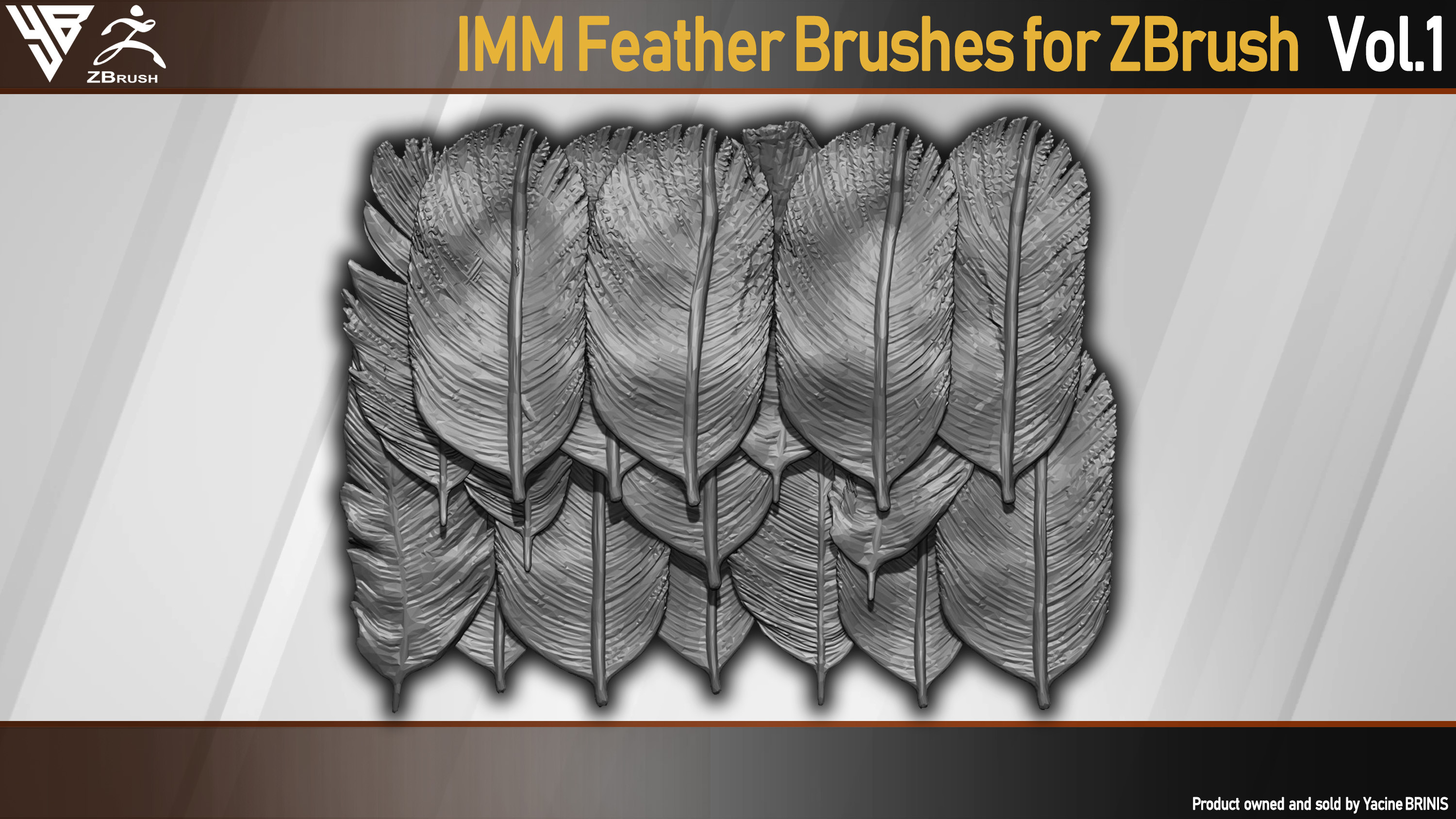 IMM Feather Brushes for ZBrush By Yacine BRINIS Set 004