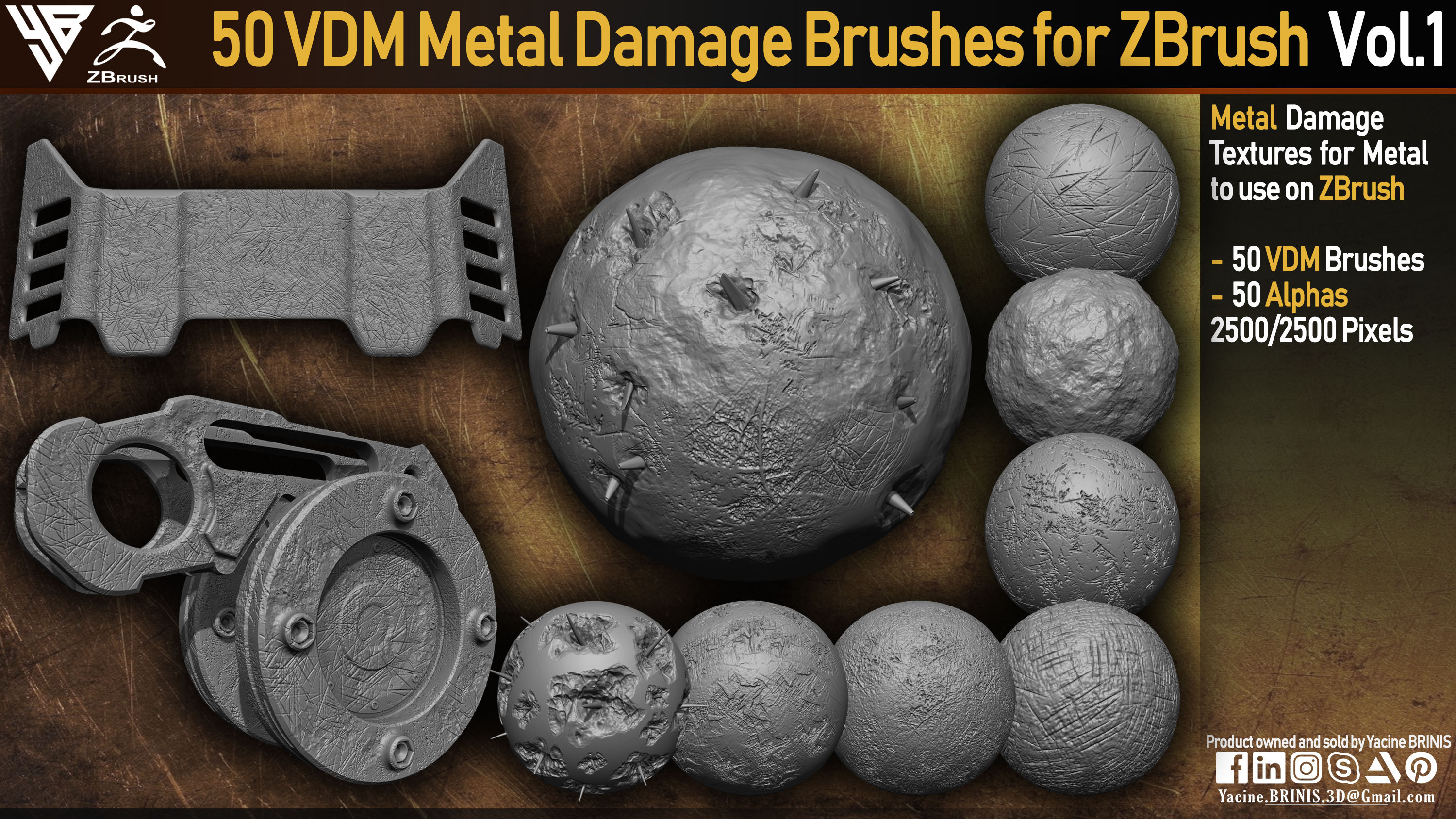 50 VDM Metal Damage Brushes for ZBrush-By Yacine BRINIS-001