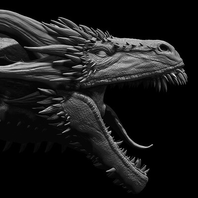 ArtStation - Charcoal drawing of Syrax dragon