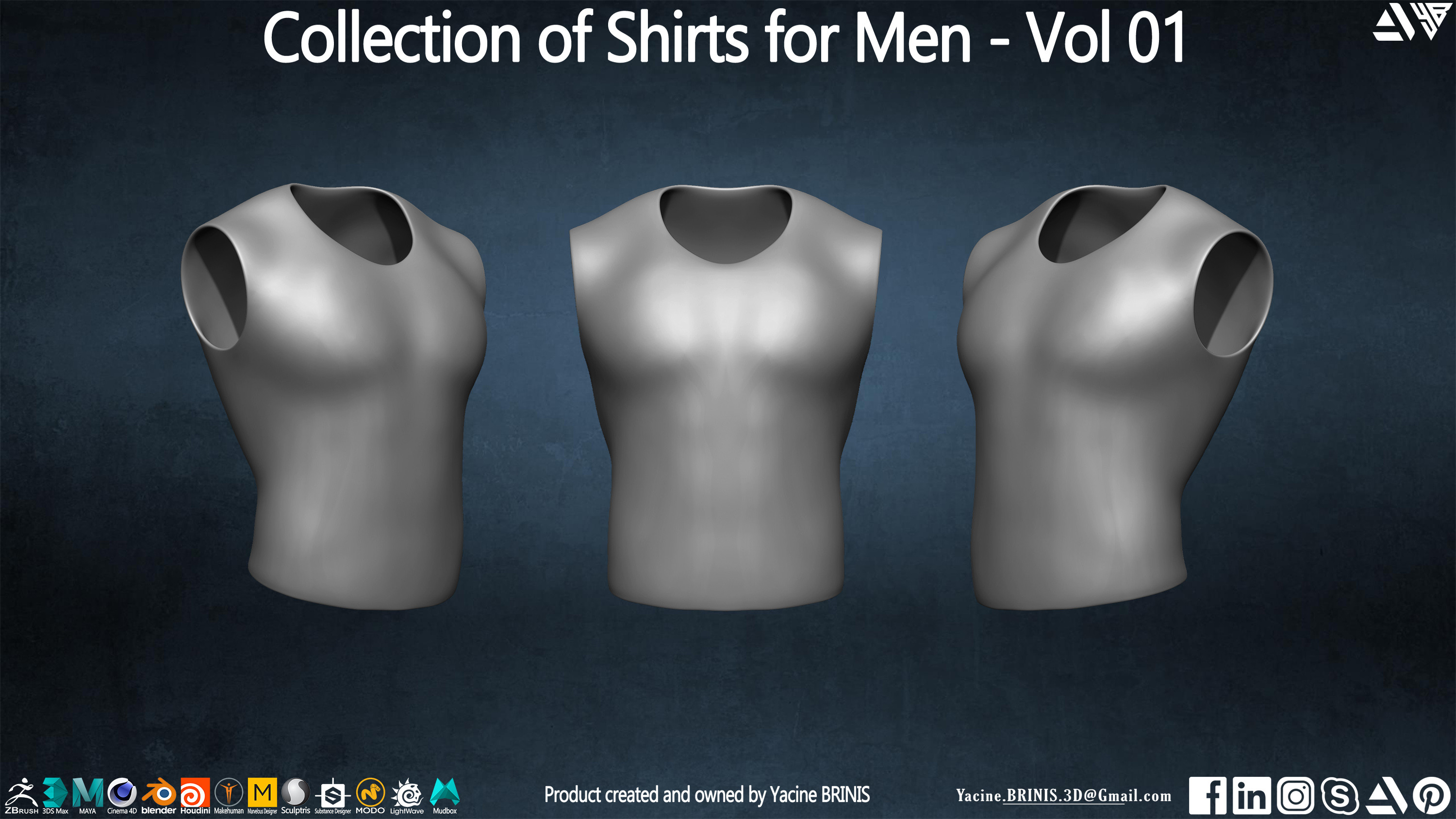 Collection of Shirts for Men - Volume 01 By Yacine BRINIS - 004