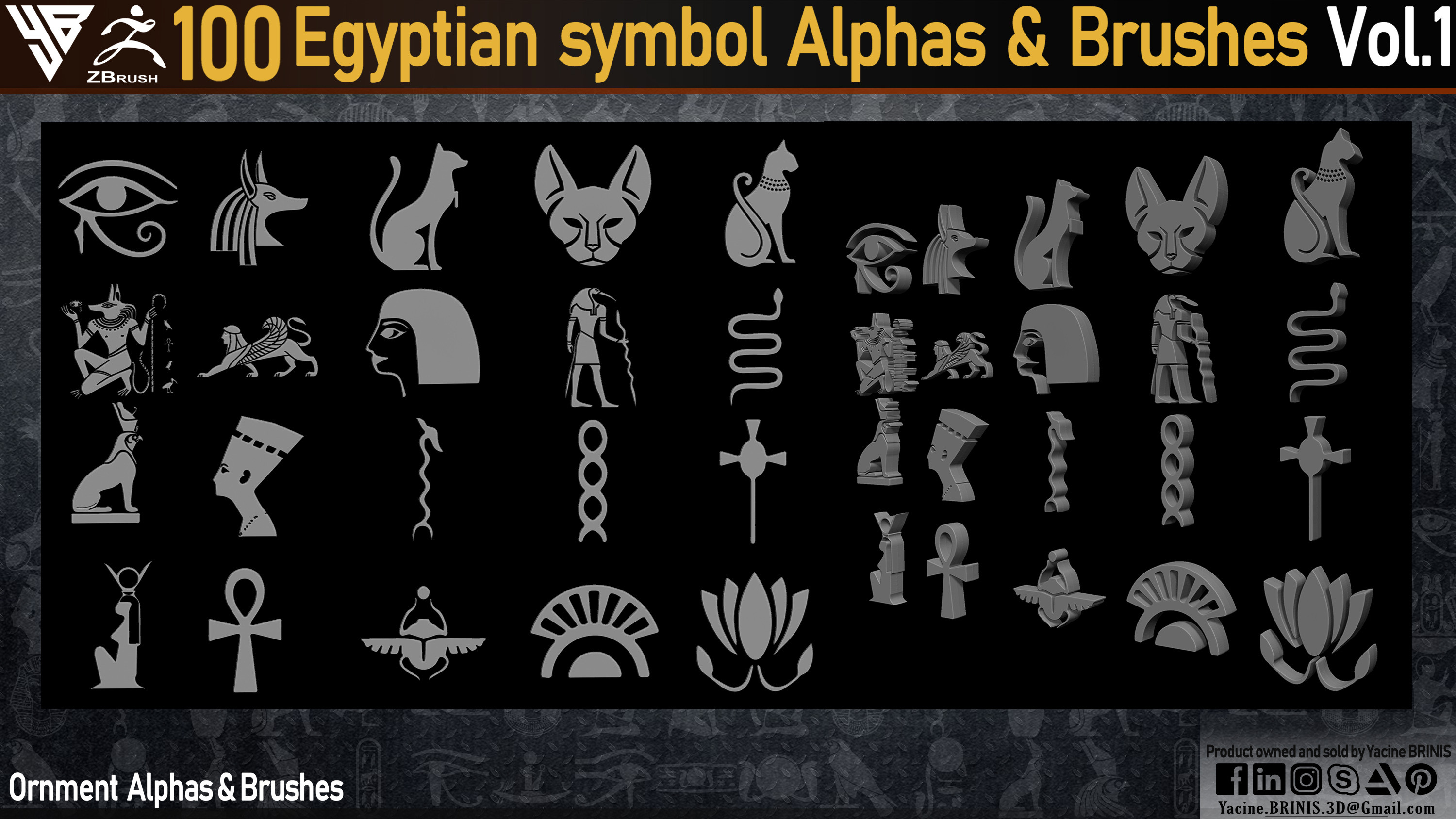 Egyptian Symbols (Ornment) Vol 01 By Yacine BRINIS Set 08