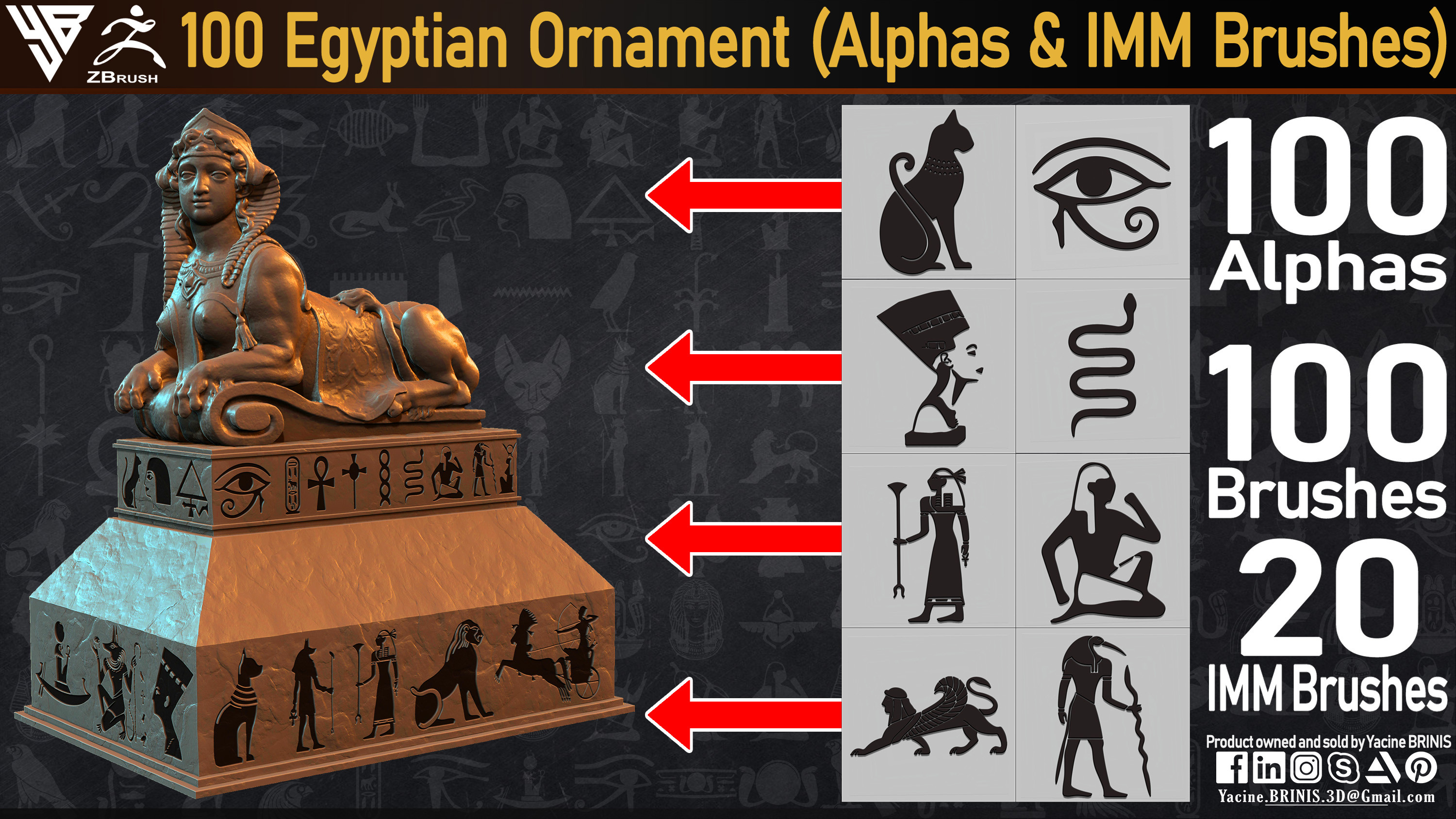Egyptian Symbols (Ornment) Vol 01 By Yacine BRINIS Set 01