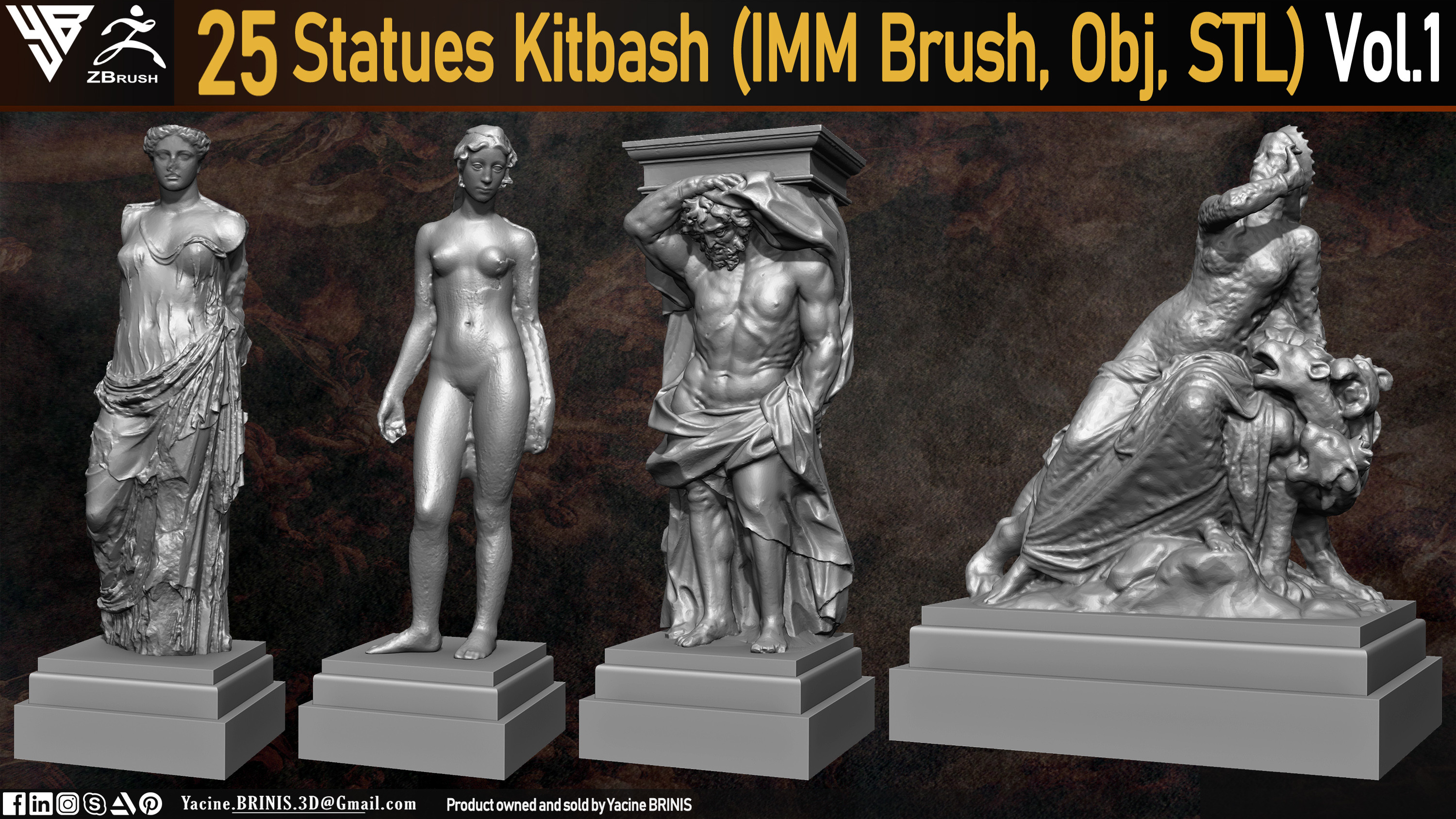 Statues Kitbash by yacine brinis Set 02