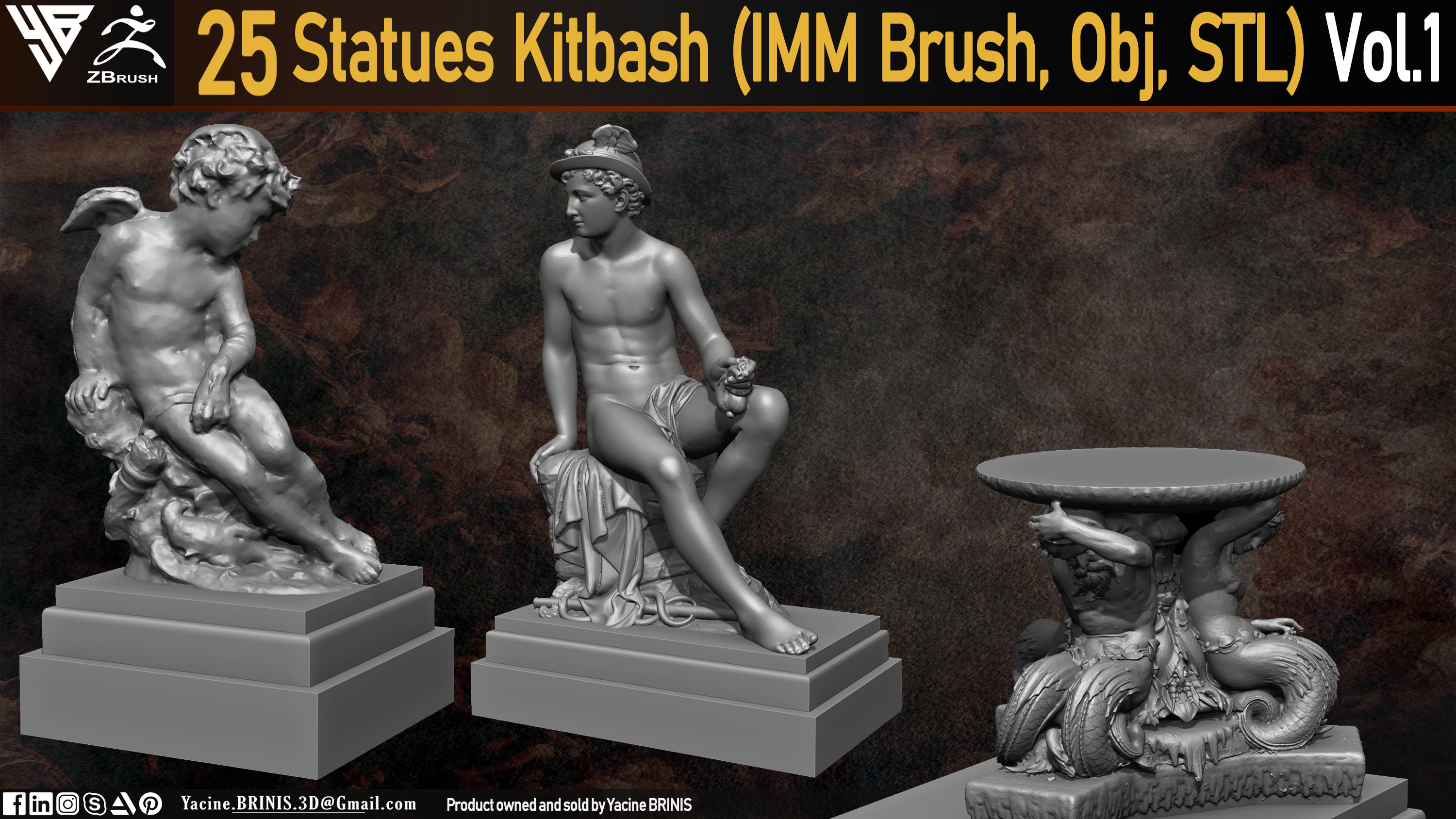 Statues Kitbash by yacine brinis Set 06