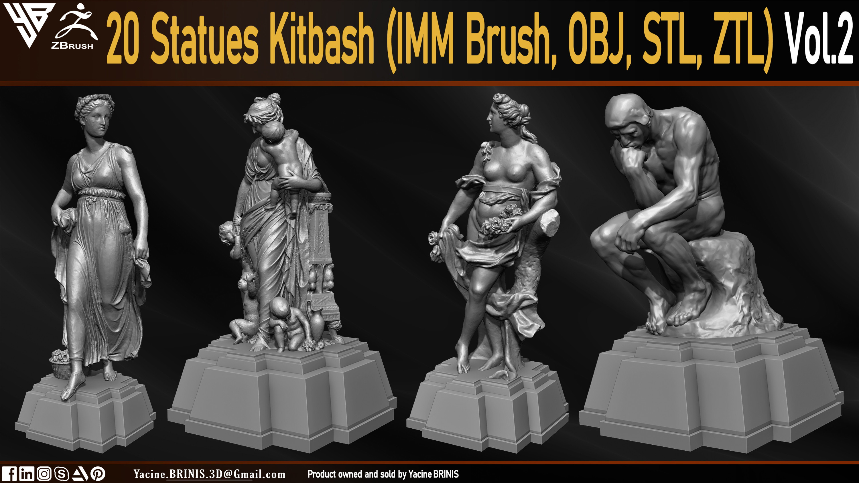 Statues Kitbash by yacine brinis Set 08