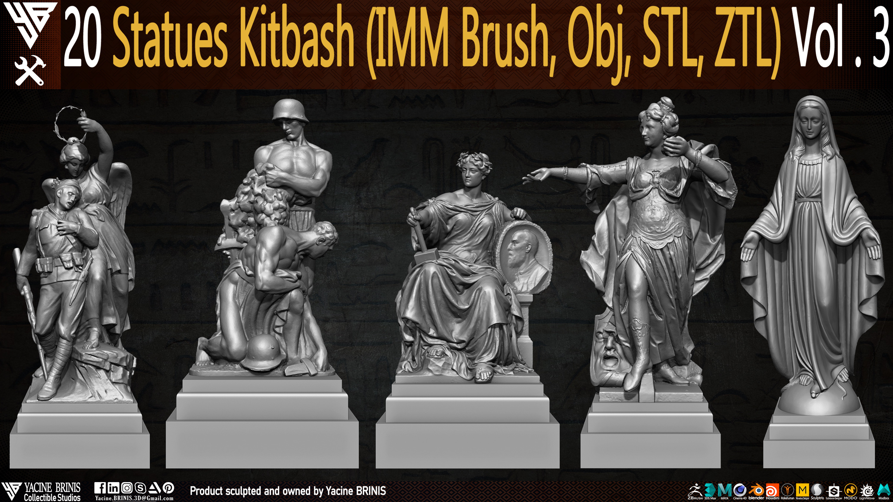 Statues Kitbash by yacine brinis Set 11