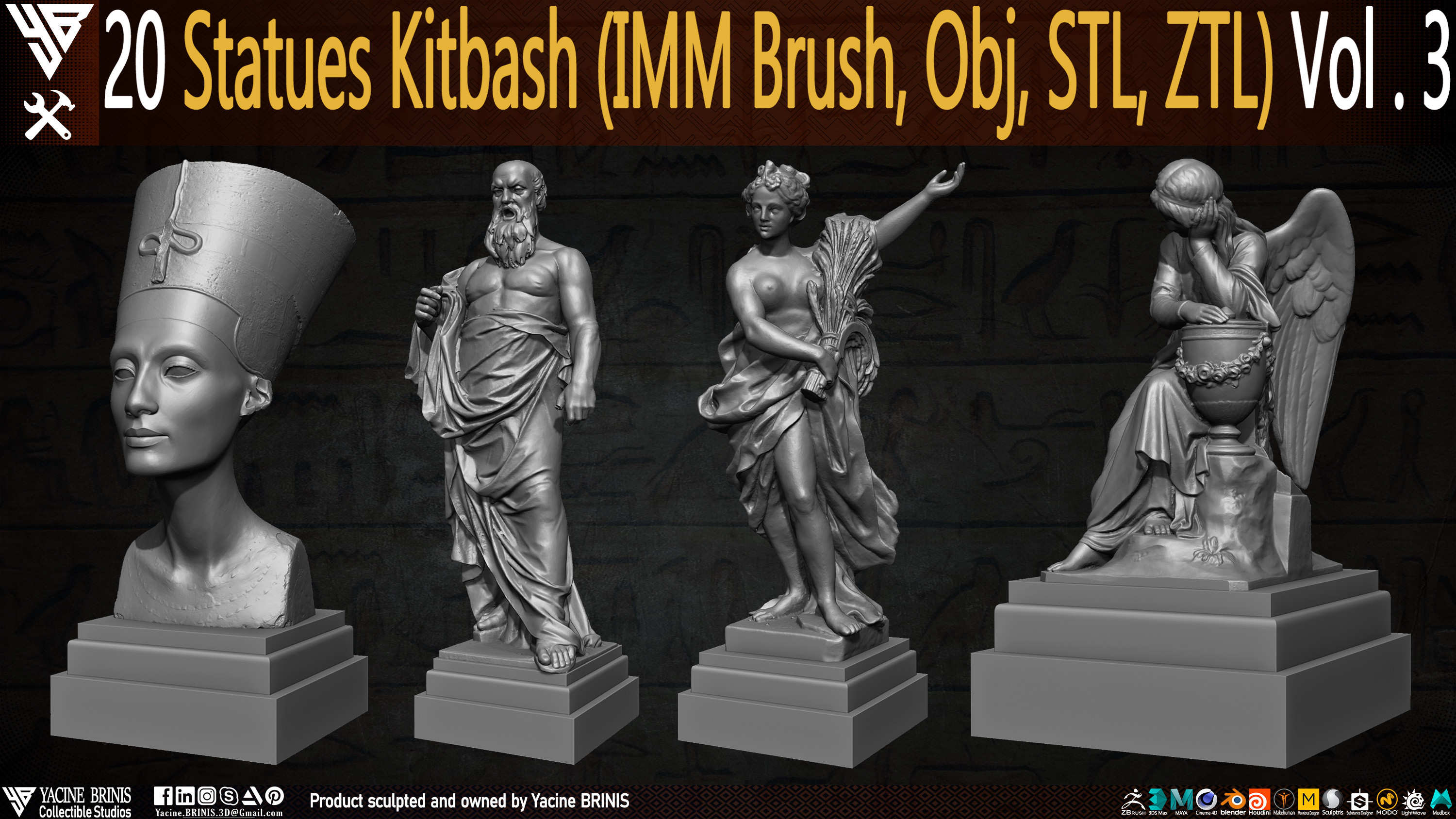 Statues Kitbash by yacine brinis Set 12