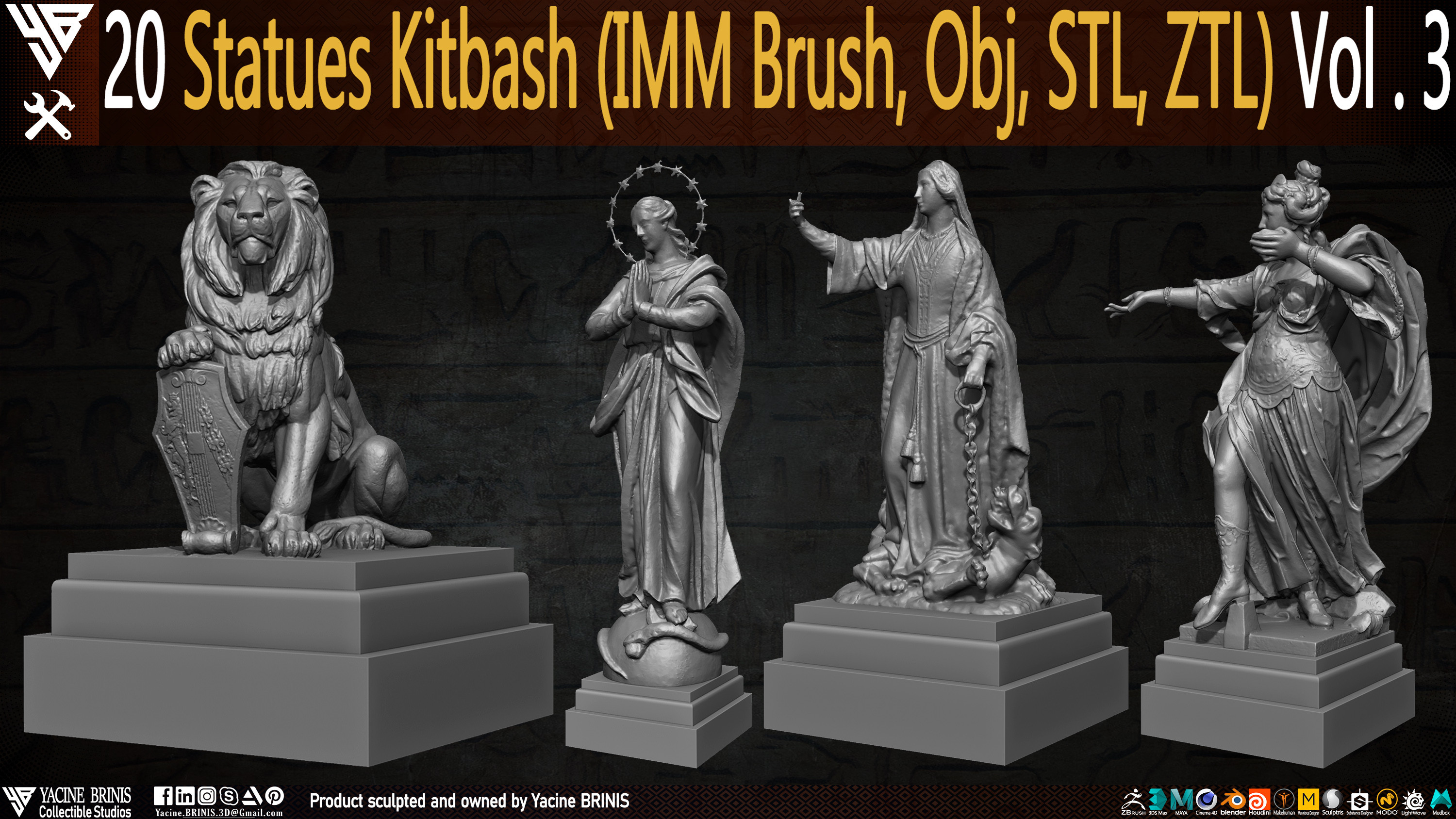 Statues Kitbash by yacine brinis Set 14