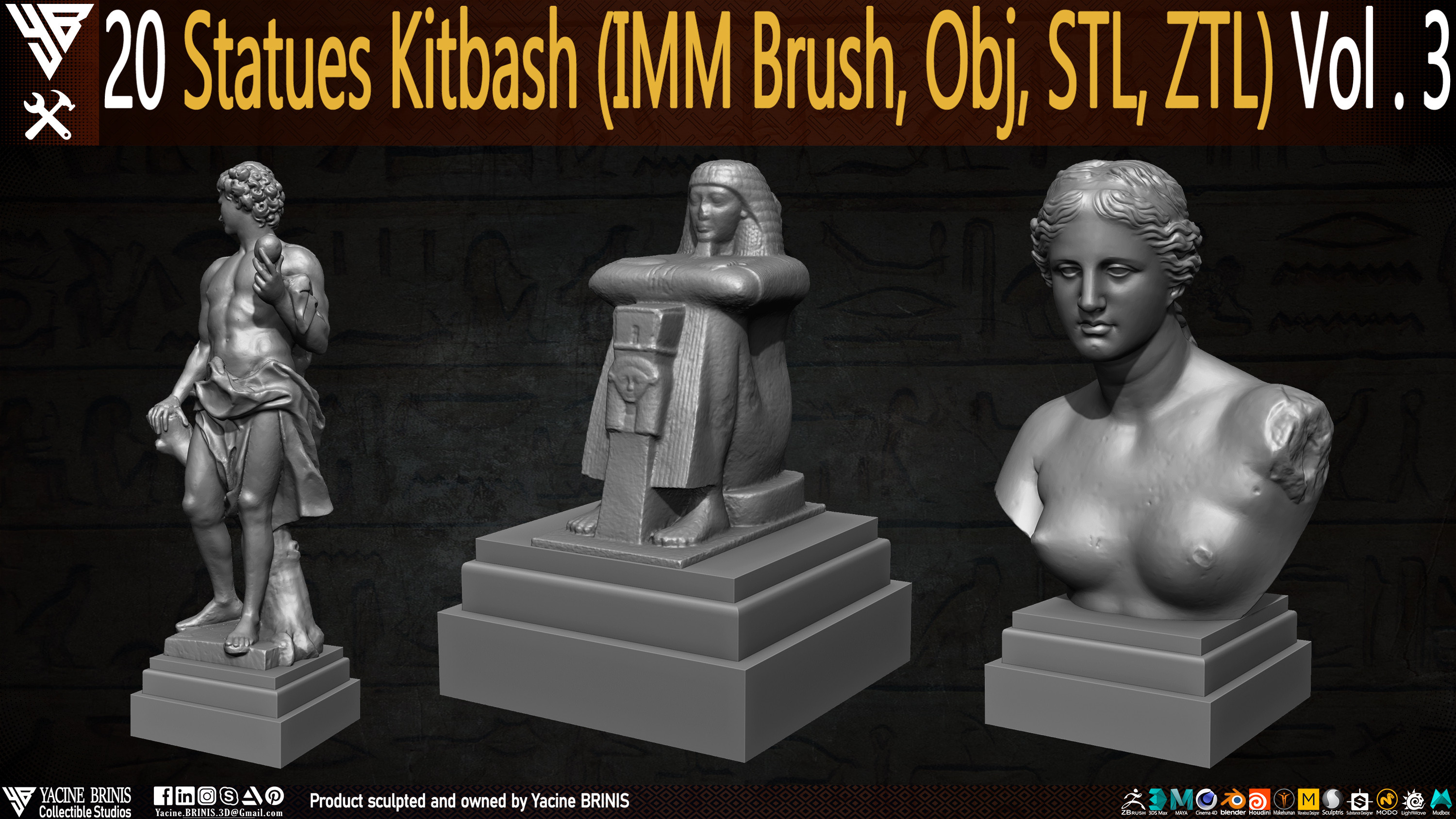 Statues Kitbash by yacine brinis Set 15