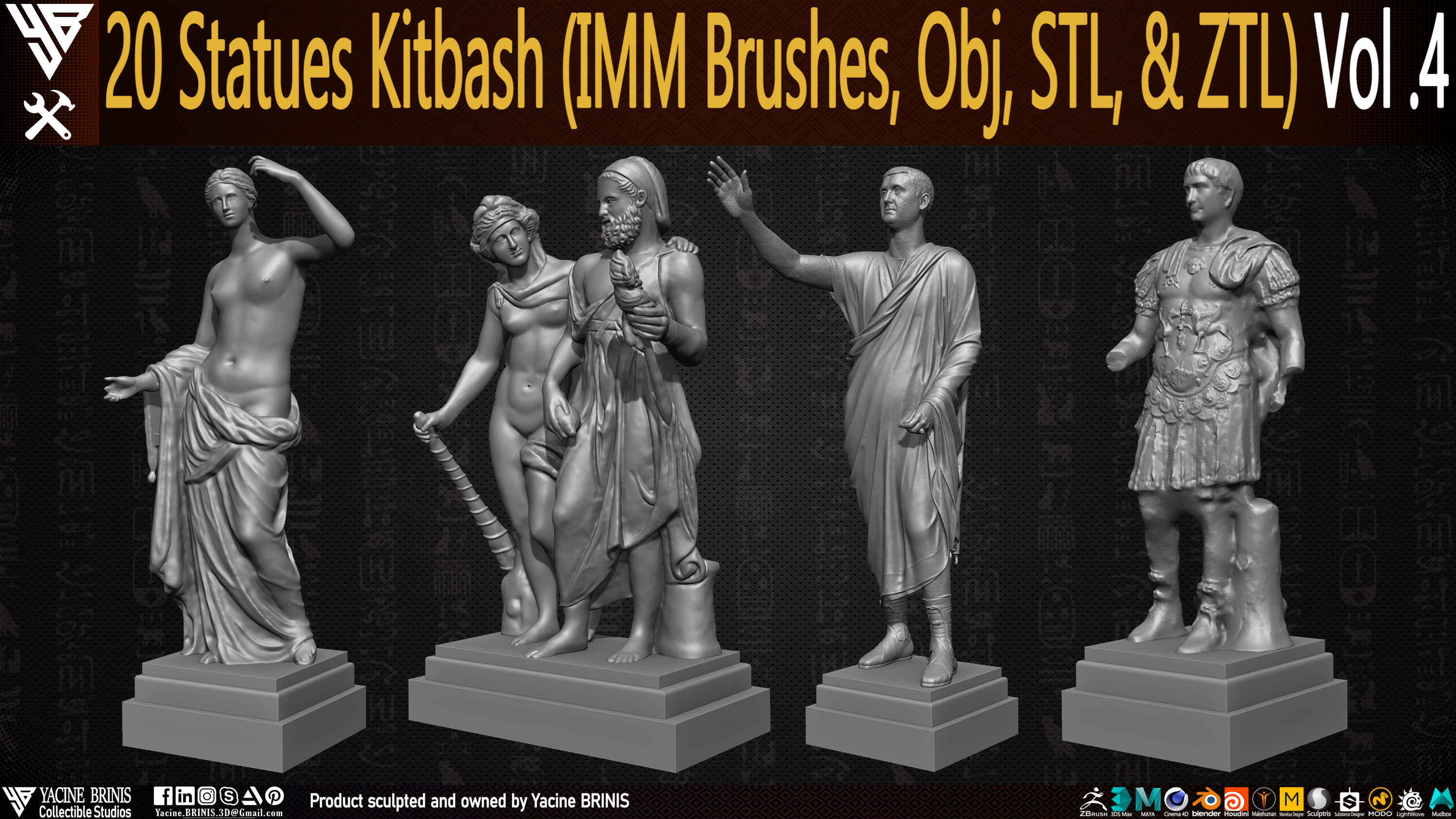 Statues Kitbash by yacine brinis Set 20