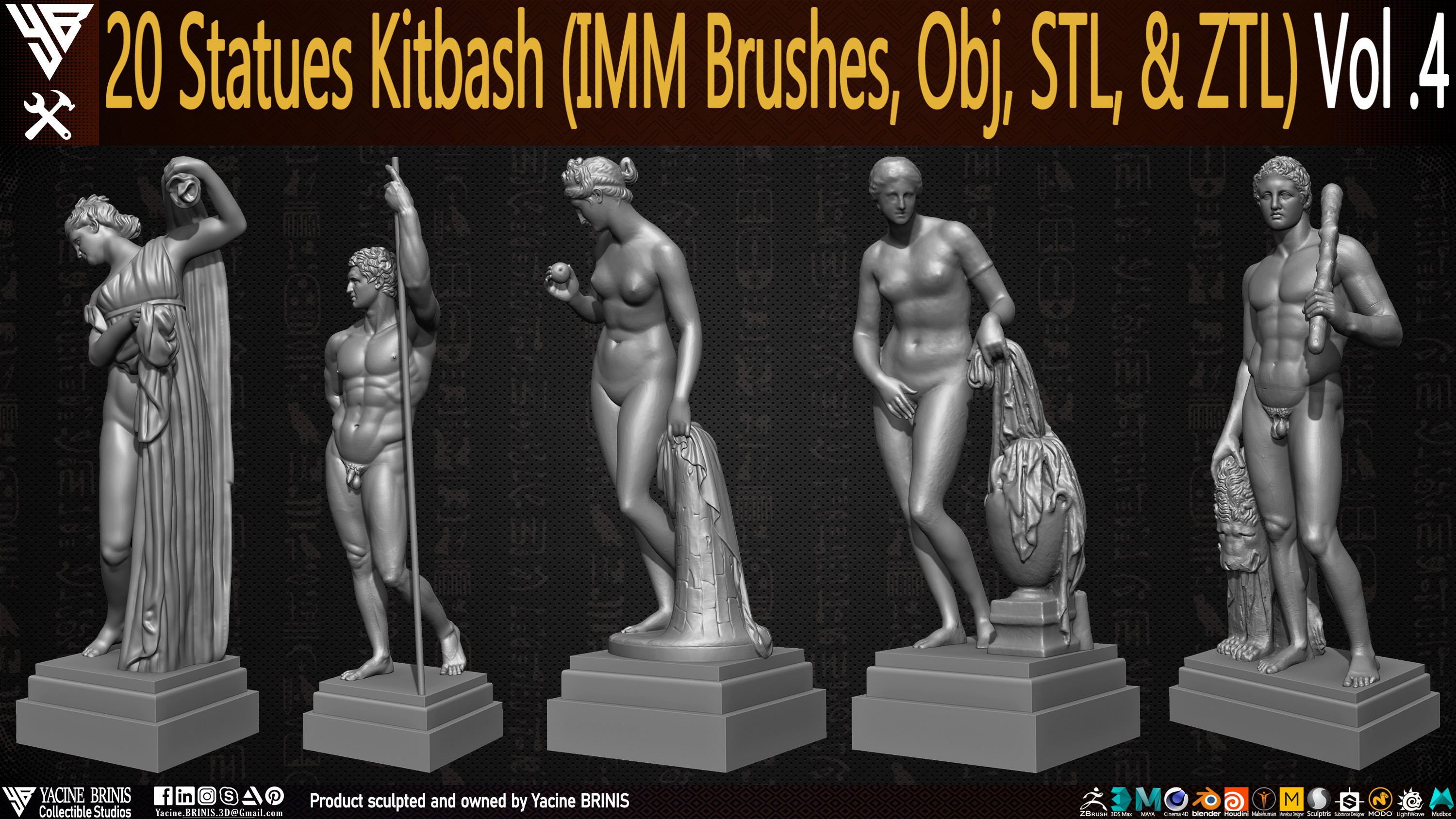 Statues Kitbash by yacine brinis Set 21
